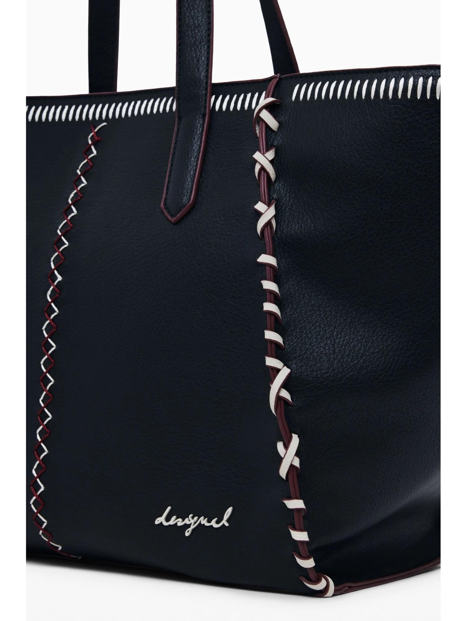 Desigual Borsa shopper grande con cuciture Donna Nero 25WAXP95 2000 DESIGUAL