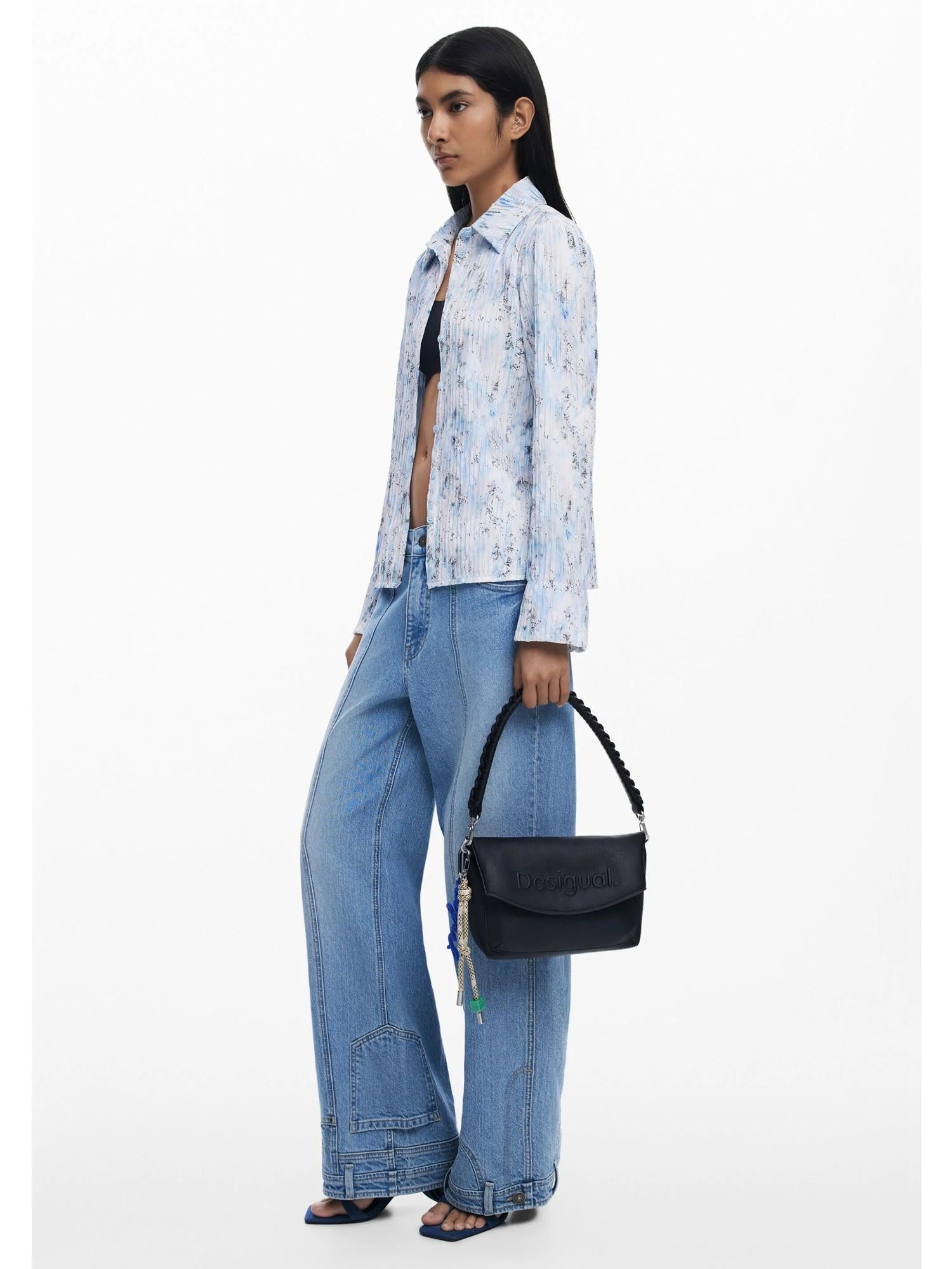 Desigual Borsa con logo 3D a patta media Donna Nero 25WAXPAL 2000 DESIGUAL