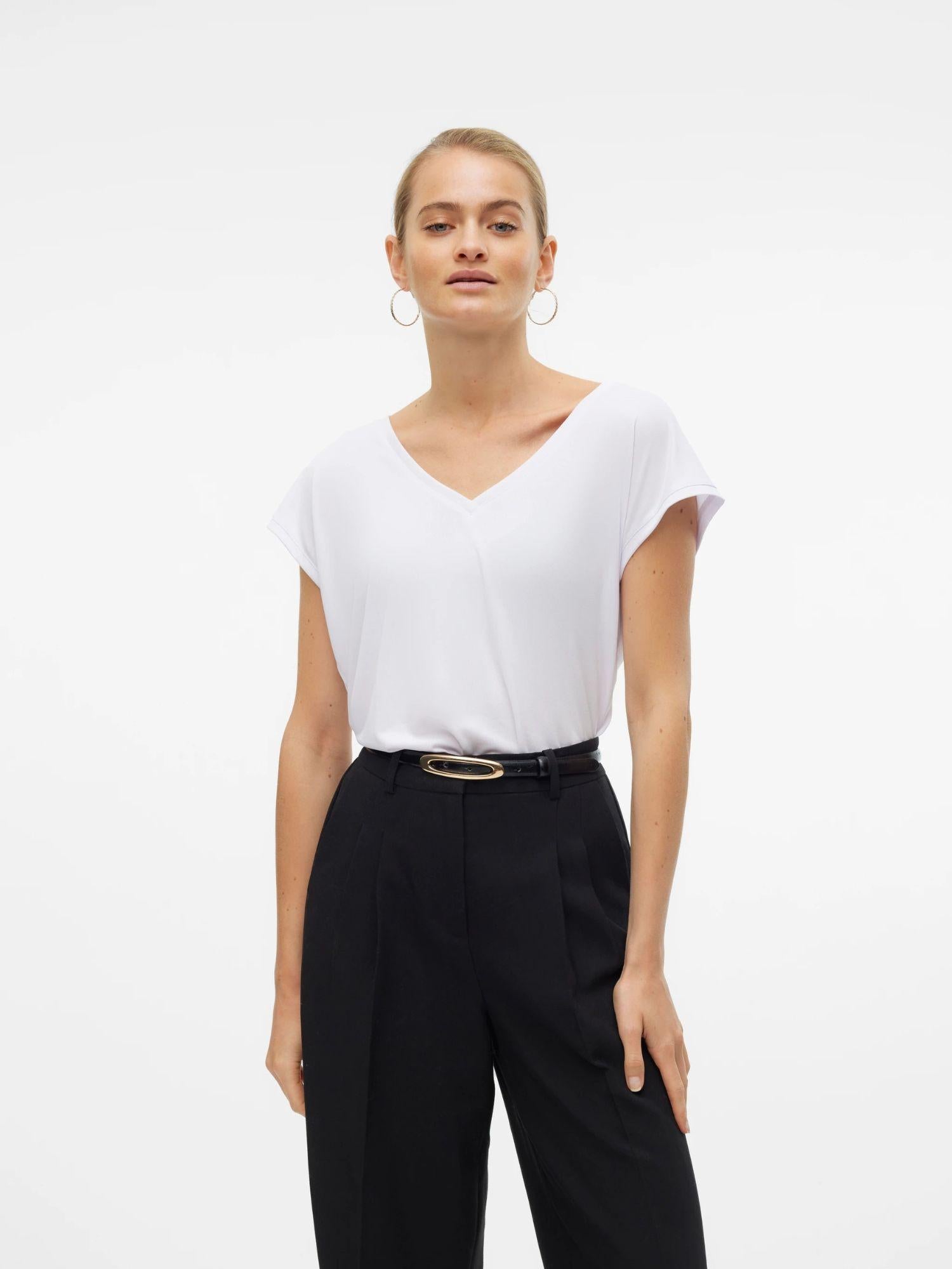Vero Moda Top Donna Filli Bianco 10247666 Bright White VERO MODA