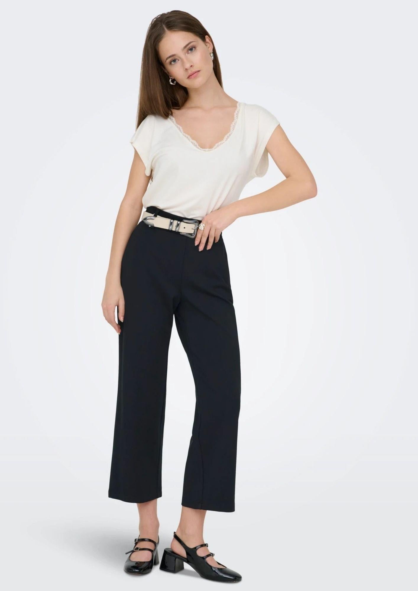 Only Pantalone Donna Poptrash Nero 15365375 Black ONLY