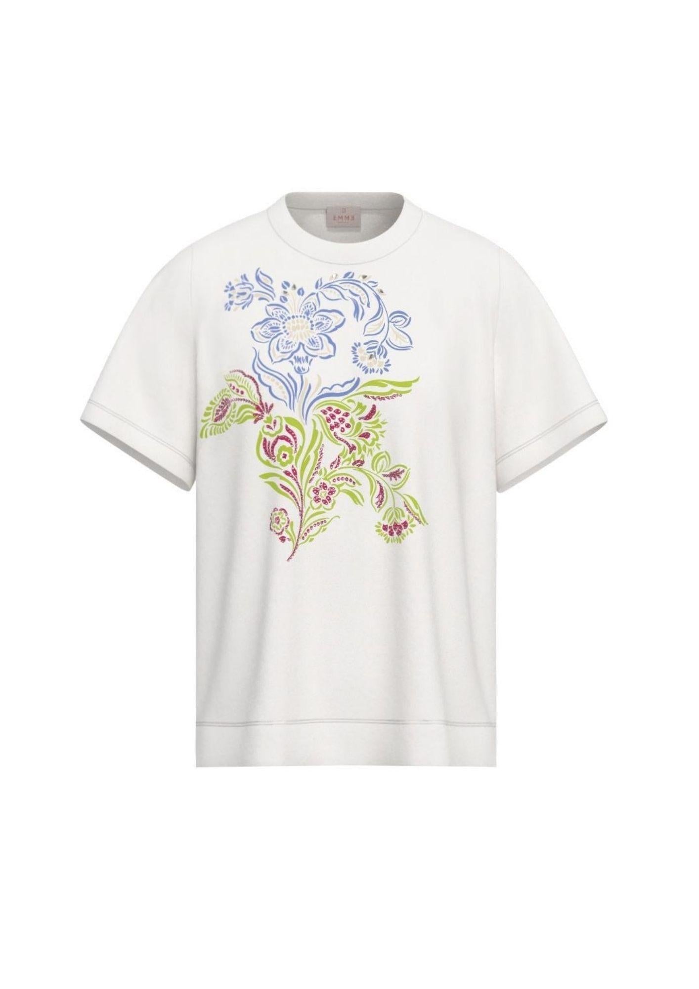 Emme Marella T-Shirt Donna Emmparaggi Bianca Stampa Fiore 2615971082200 001 EMME MARELLA