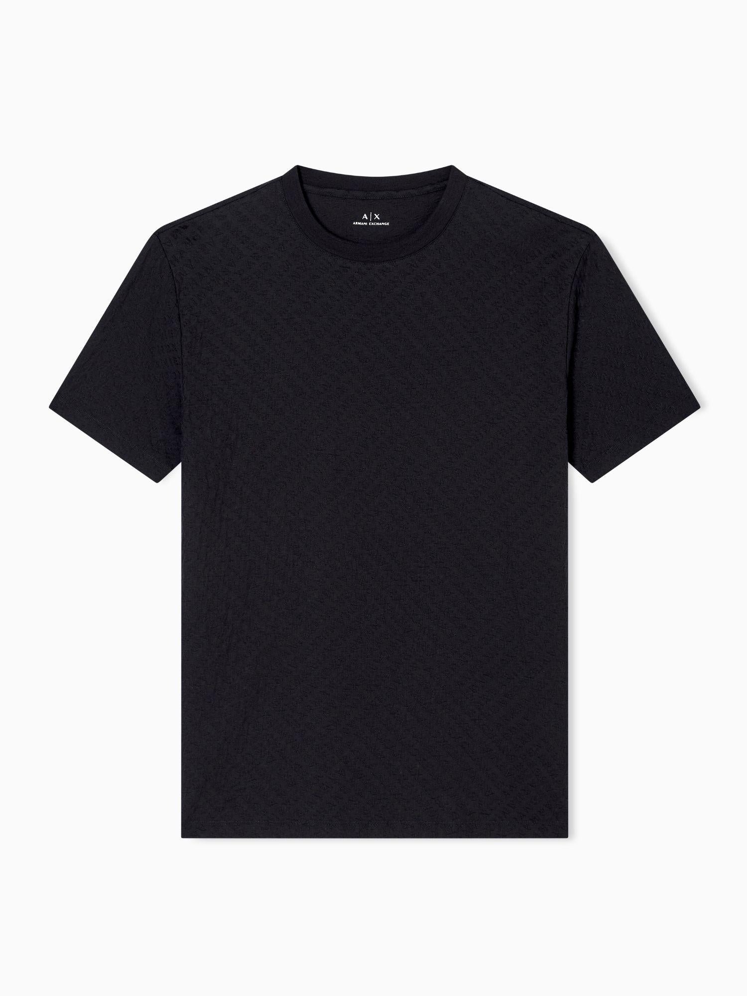 Armani Exchange T-Shirt Uomo Regular Fit in Tessuto Jacquard Nero XM001431 AF10337 FC022 ARMANI EXCHANGE