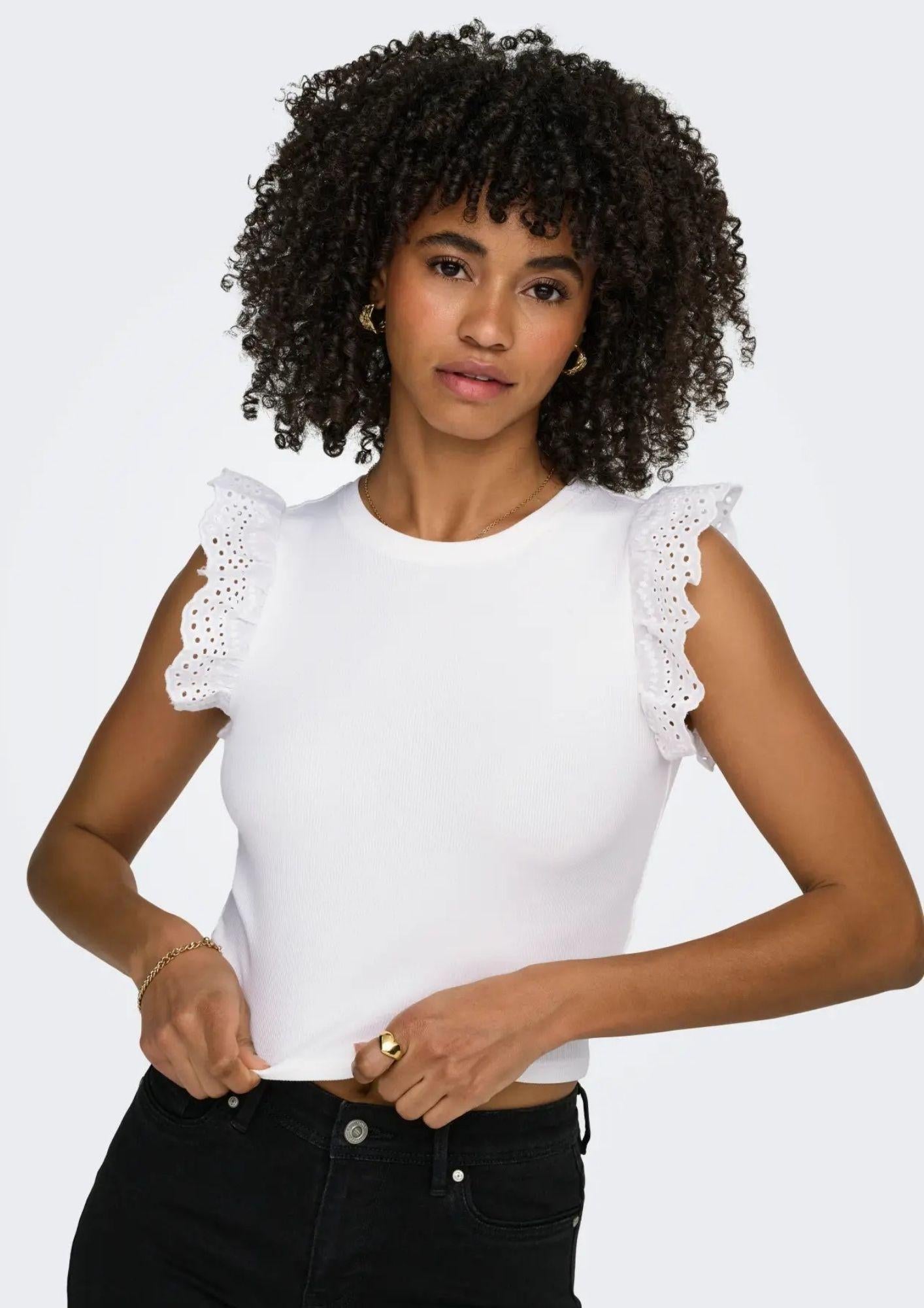Only Top Donna Mathilda Bianco 15308890 Cloud Dancer ONLY