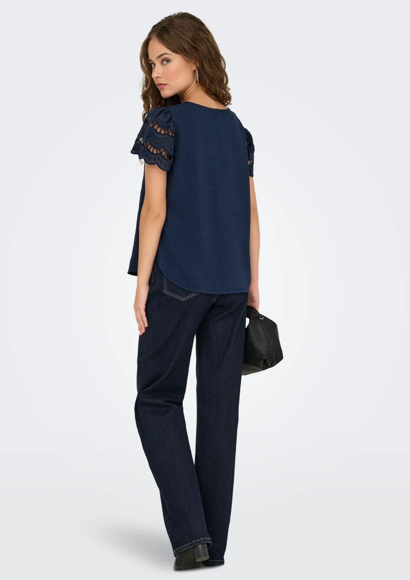 Jacqueline De Yong Top Donna Hannah Blu 15312609 Black Iris JACQUELINE DE YONG