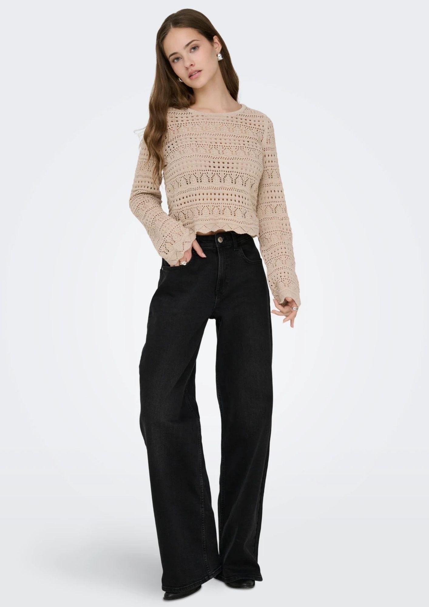 Only Pullover Donna Elke Beige 15363049 Oxford Tan ONLY