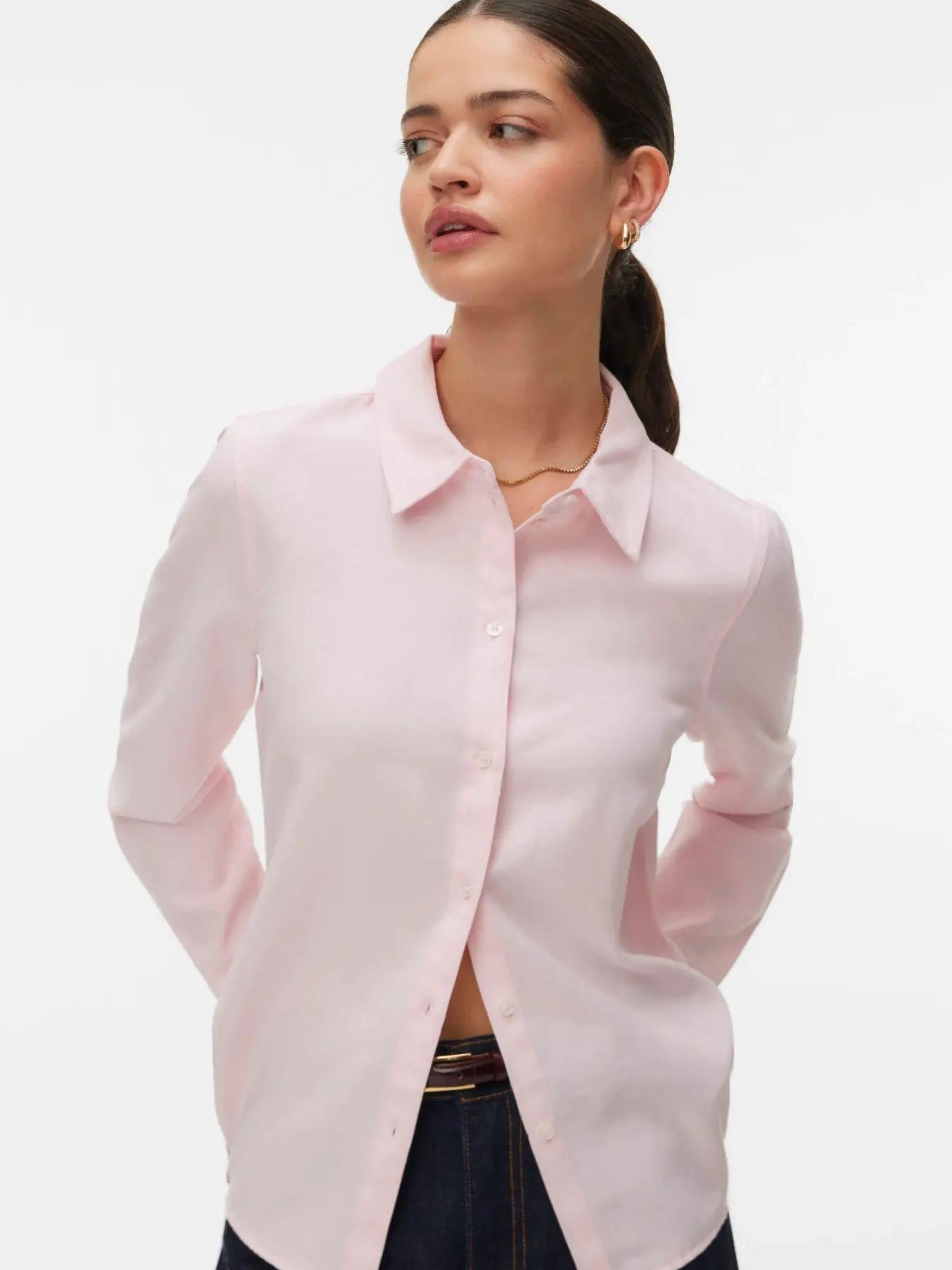 Vero Moda Camicia Donna Oxford Rosa Vmlauren 10344895 Pink-A-Boo VERO MODA