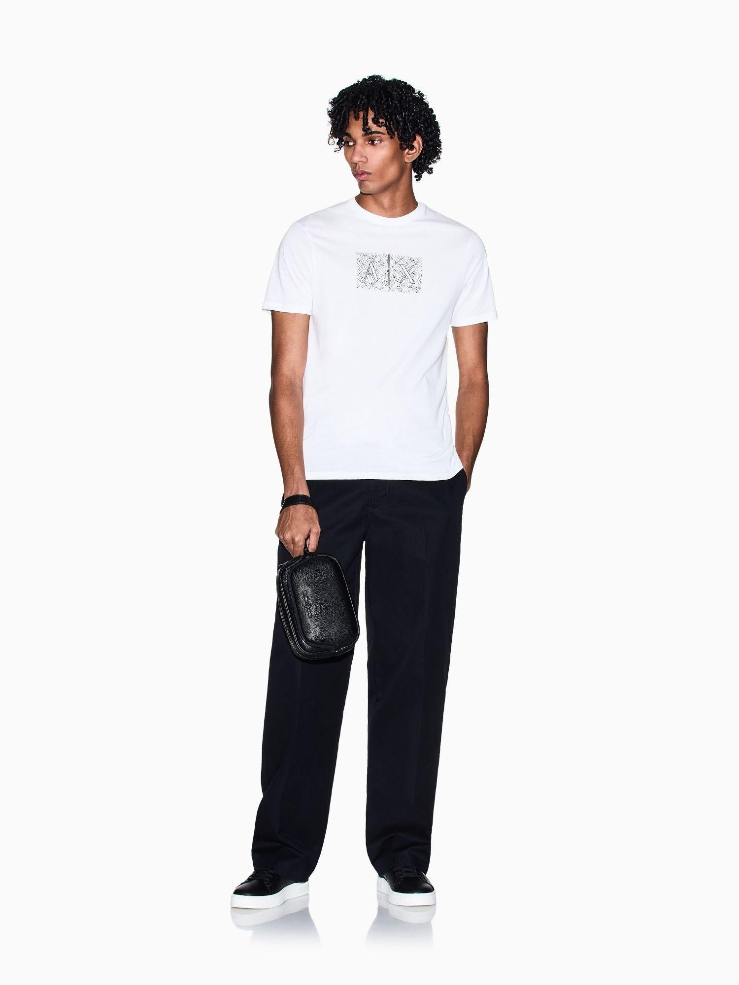 Armani Exchange T-Shirt Uomo Bianca Slim Fit in Jersey di Cotone Classico XM002784 AF10356 U0009 ARMANI EXCHANGE