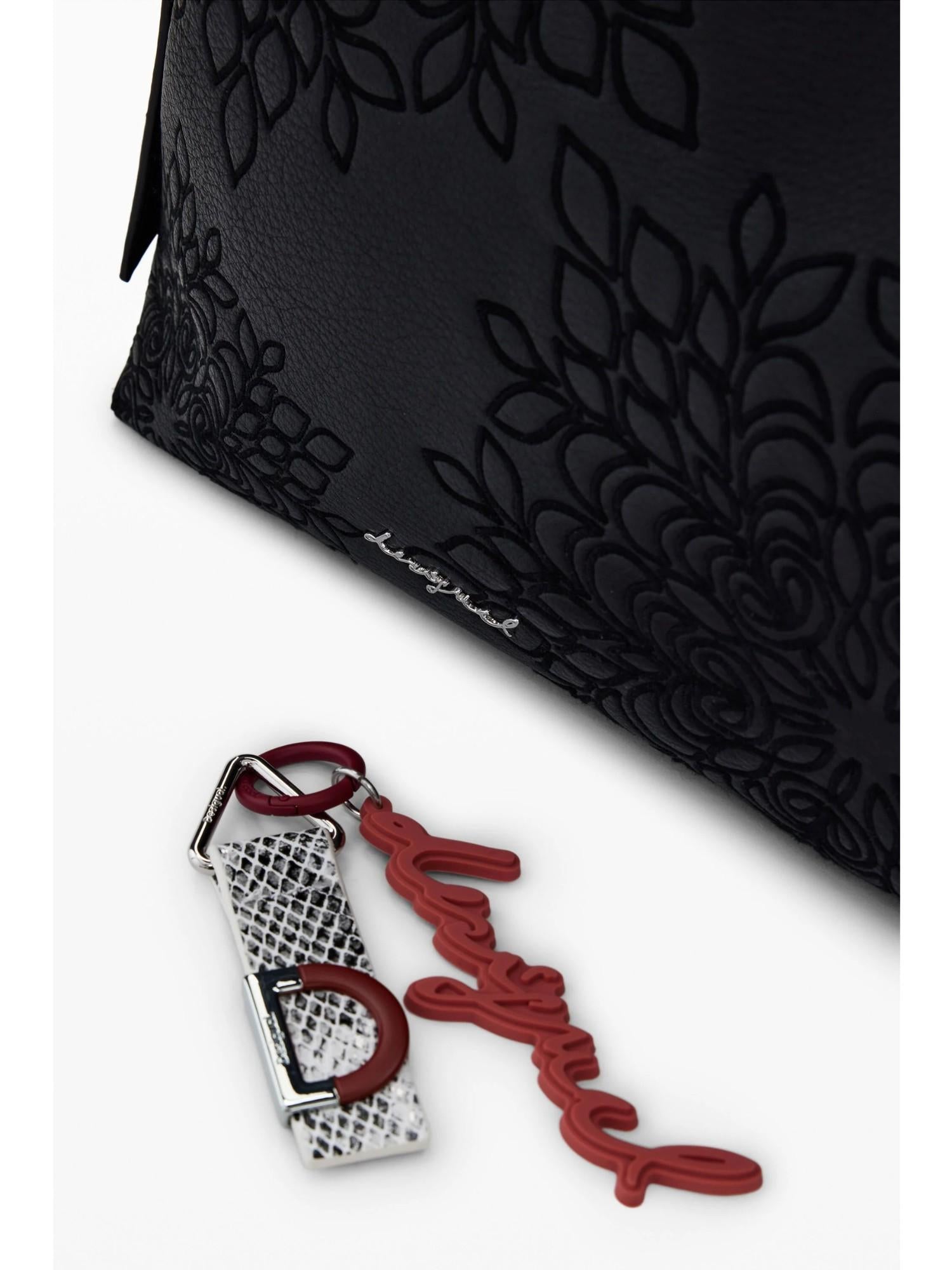 Desigual Borsa effetto pelle ricamata media Donna Nero 25WAXPA0 2000 DESIGUAL