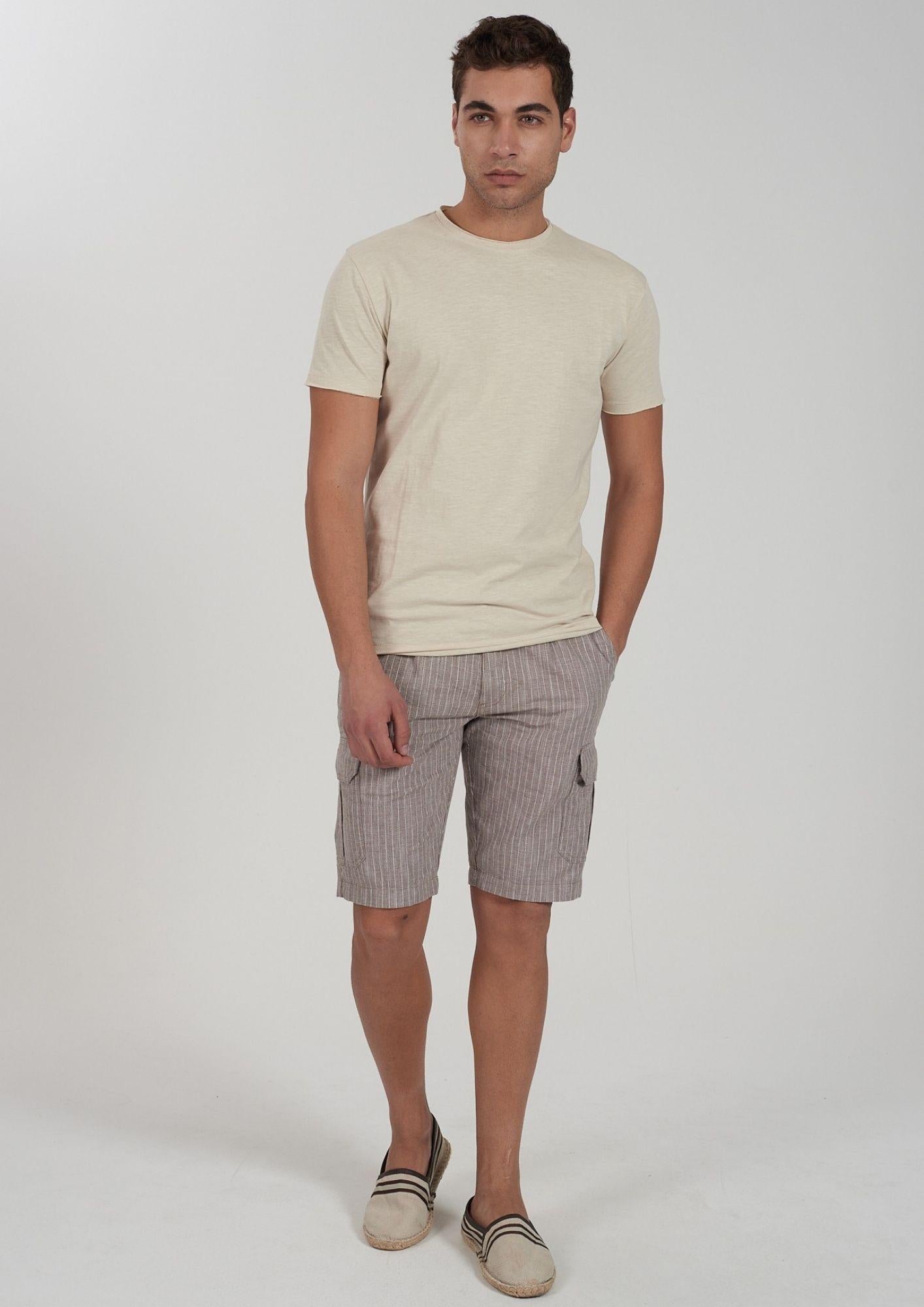 Yes Zee T-Shirt Uomo Grigio Beige Girocollo T722 TL00 0899 YES ZEE