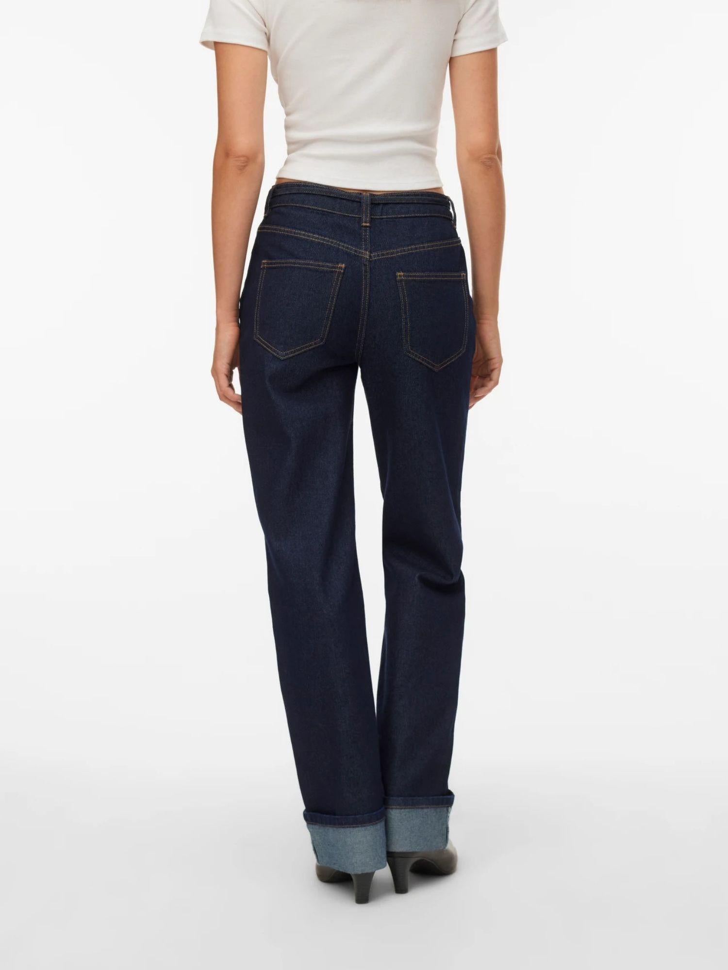 Vero Moda Jeans Donna Dark Blue Straight Fit Vmallison 10339315 Dark Blue Denim VERO MODA