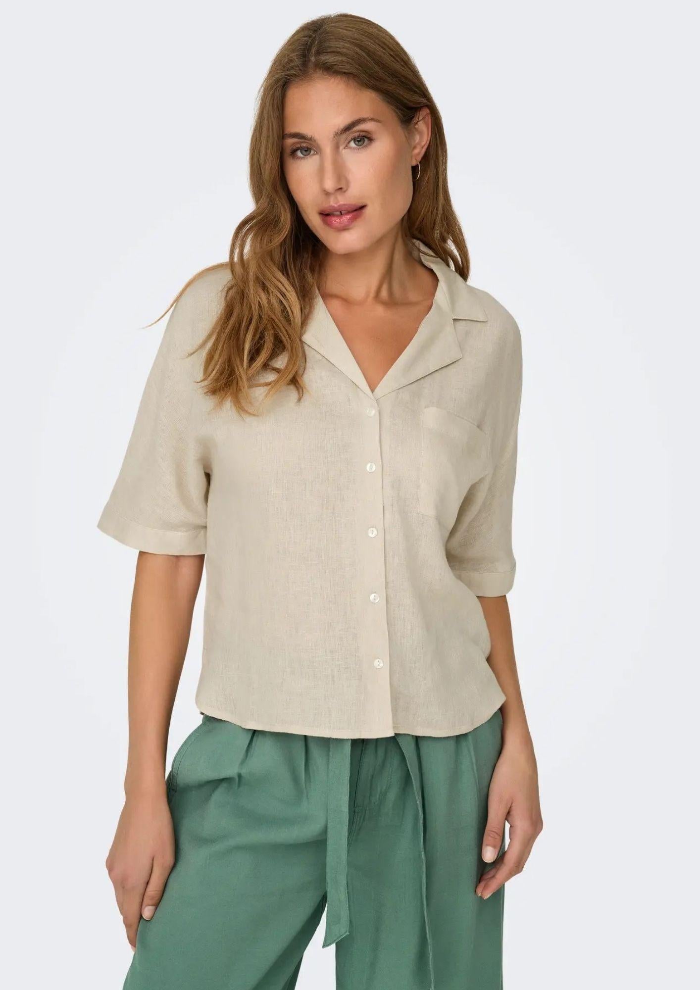 Only Camicia Donna Bruxelles Grigio Luna 15314215 Moonbeam ONLY