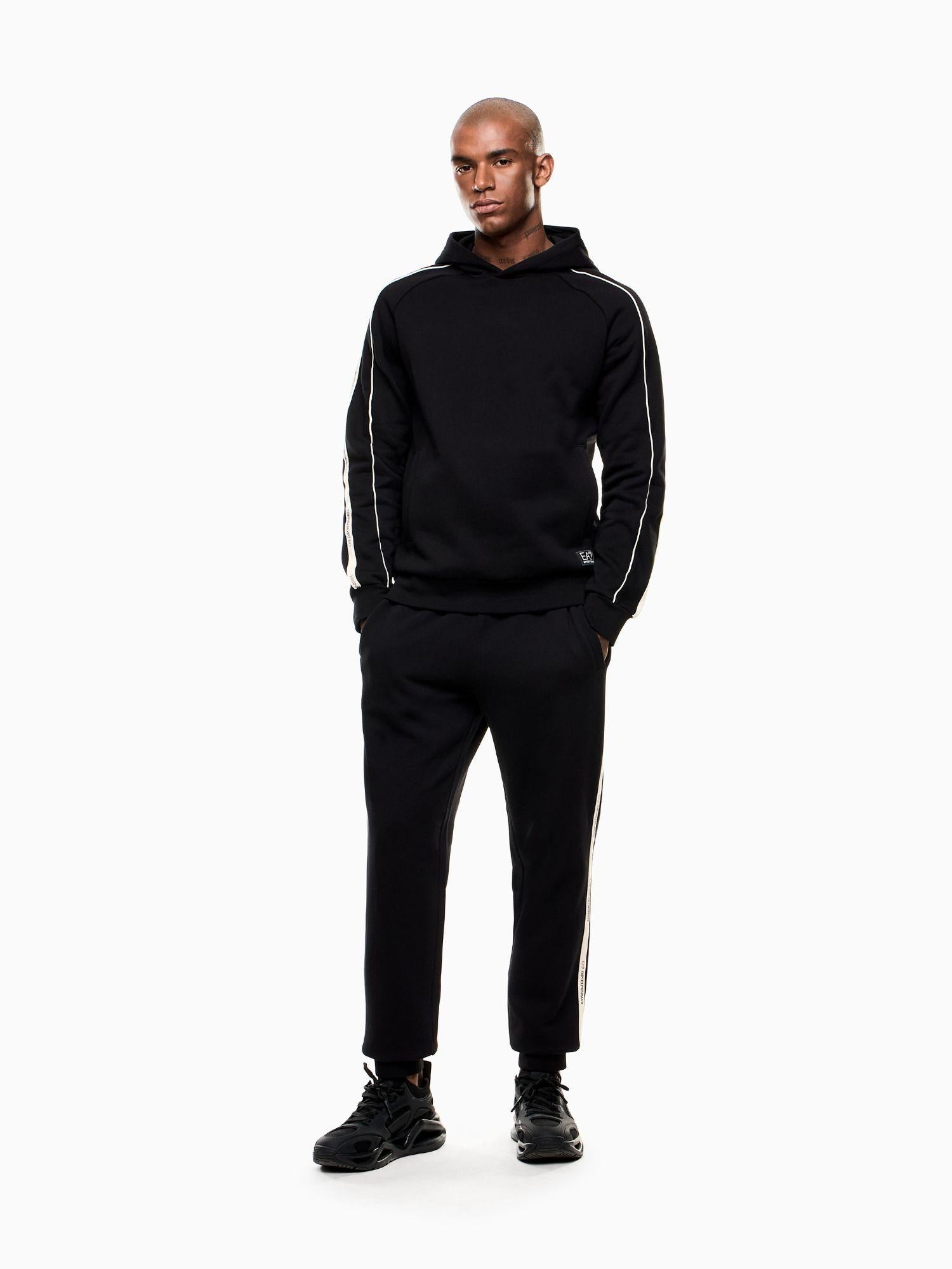 EA7 Emporio Armani Pantaloni Jogger Uomo Logo Series In Misto Cotone Nero 7M000974 AF10377 UC001 EA7 EMPORIO ARMANI