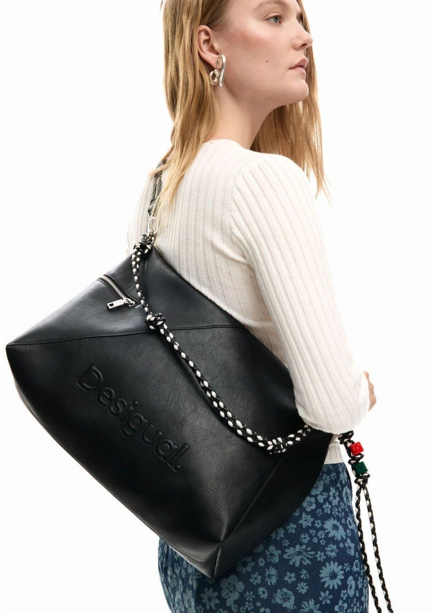 Desigual Borsa Donna Bag Half Logo Leiria 2.0 Black Nera 26SAXP66 2000 DESIGUAL