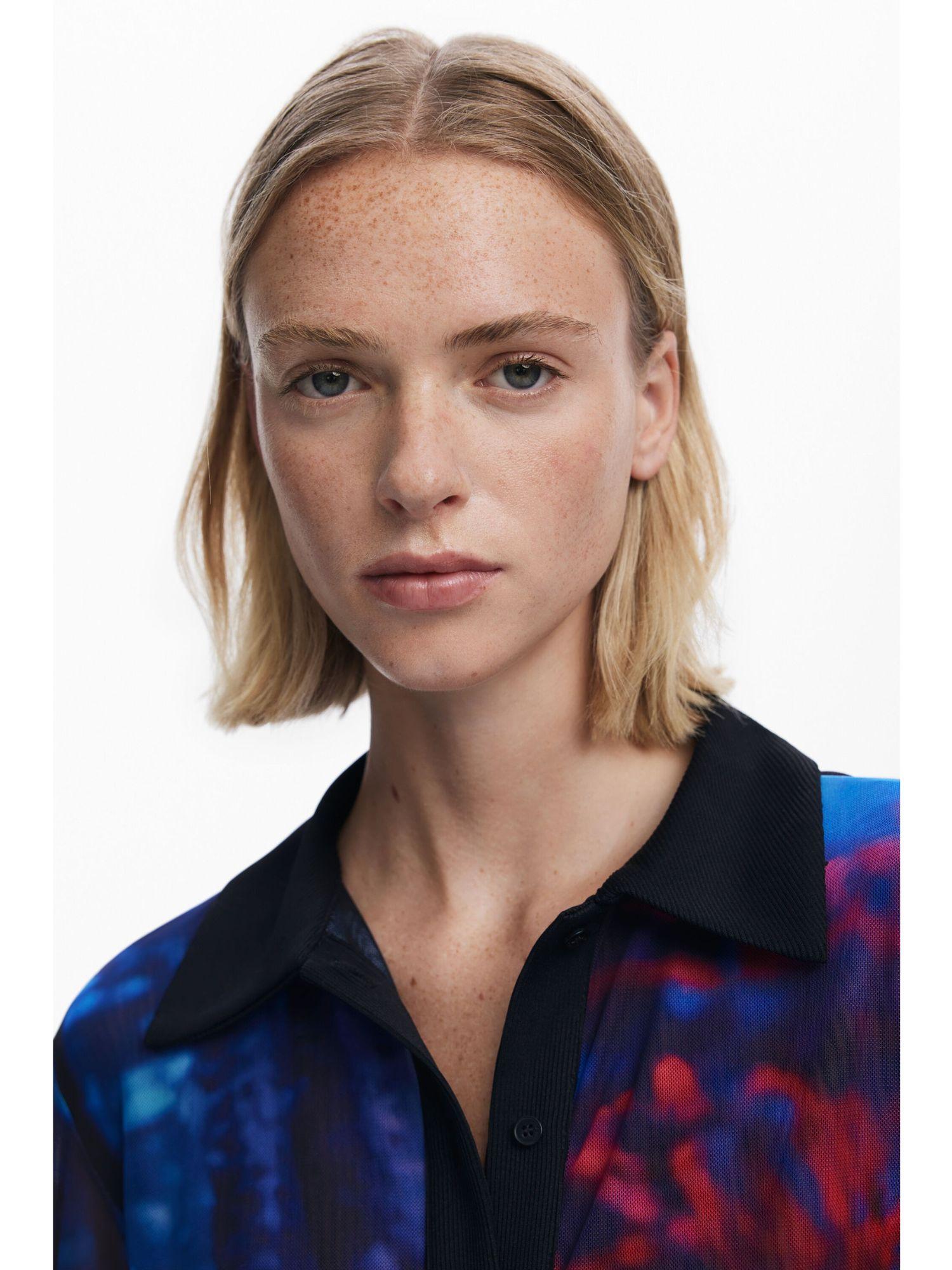 Desigual Maglietta abbottonata in chiffon Donna Nero 25WWTK61 2000 DESIGUAL