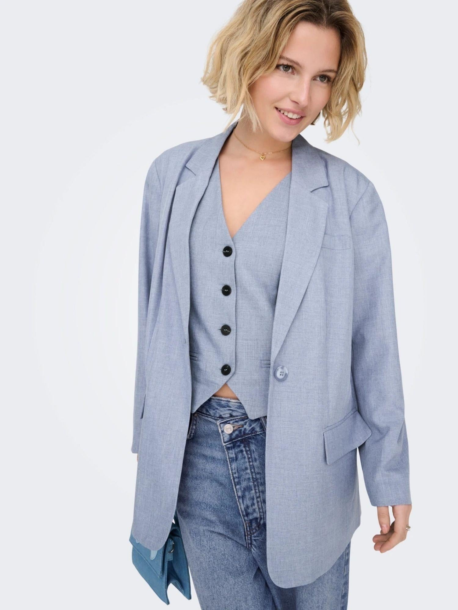Only Blazer Donna Vintage Indigo Onllinda 15328158 Vintage Indigo ONLY