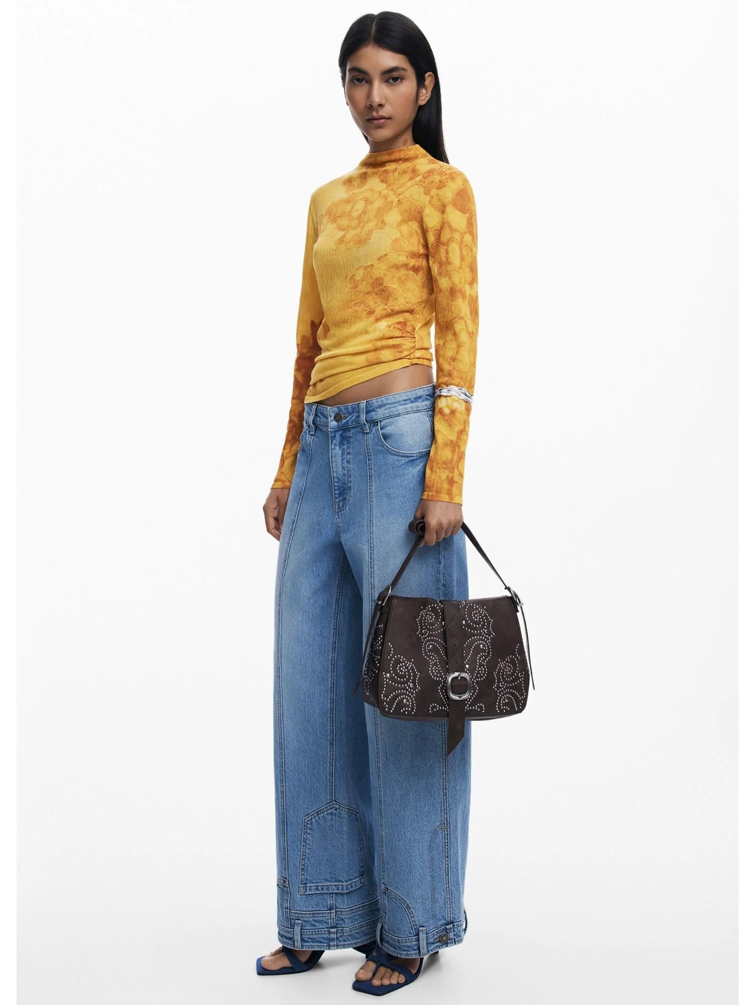 Desigual Borsa effetto pelle con fibbia media Donna Marrone 25WAXP34 6009 DESIGUAL