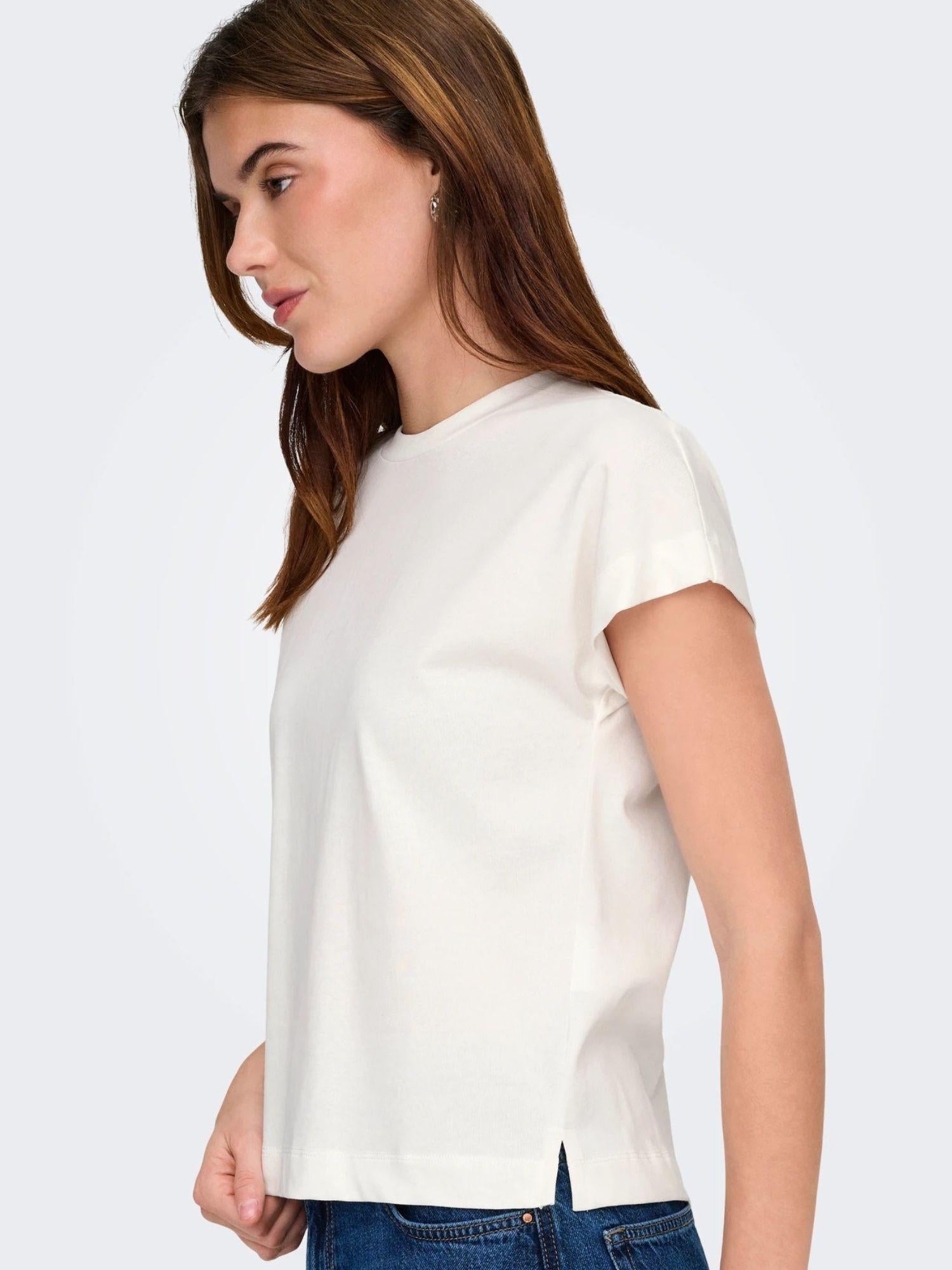 Only T-Shirt Donna Bianco Onlerica 15308926 Cloud Dancer ONLY