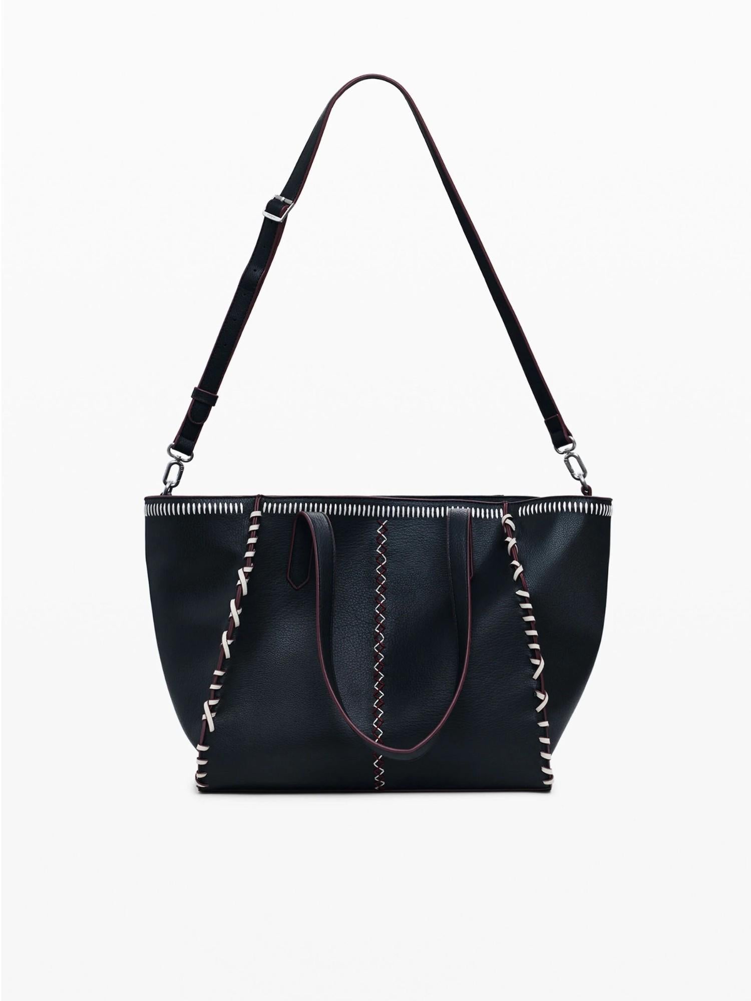 Desigual Borsa shopper grande con cuciture Donna Nero 25WAXP95 2000 DESIGUAL