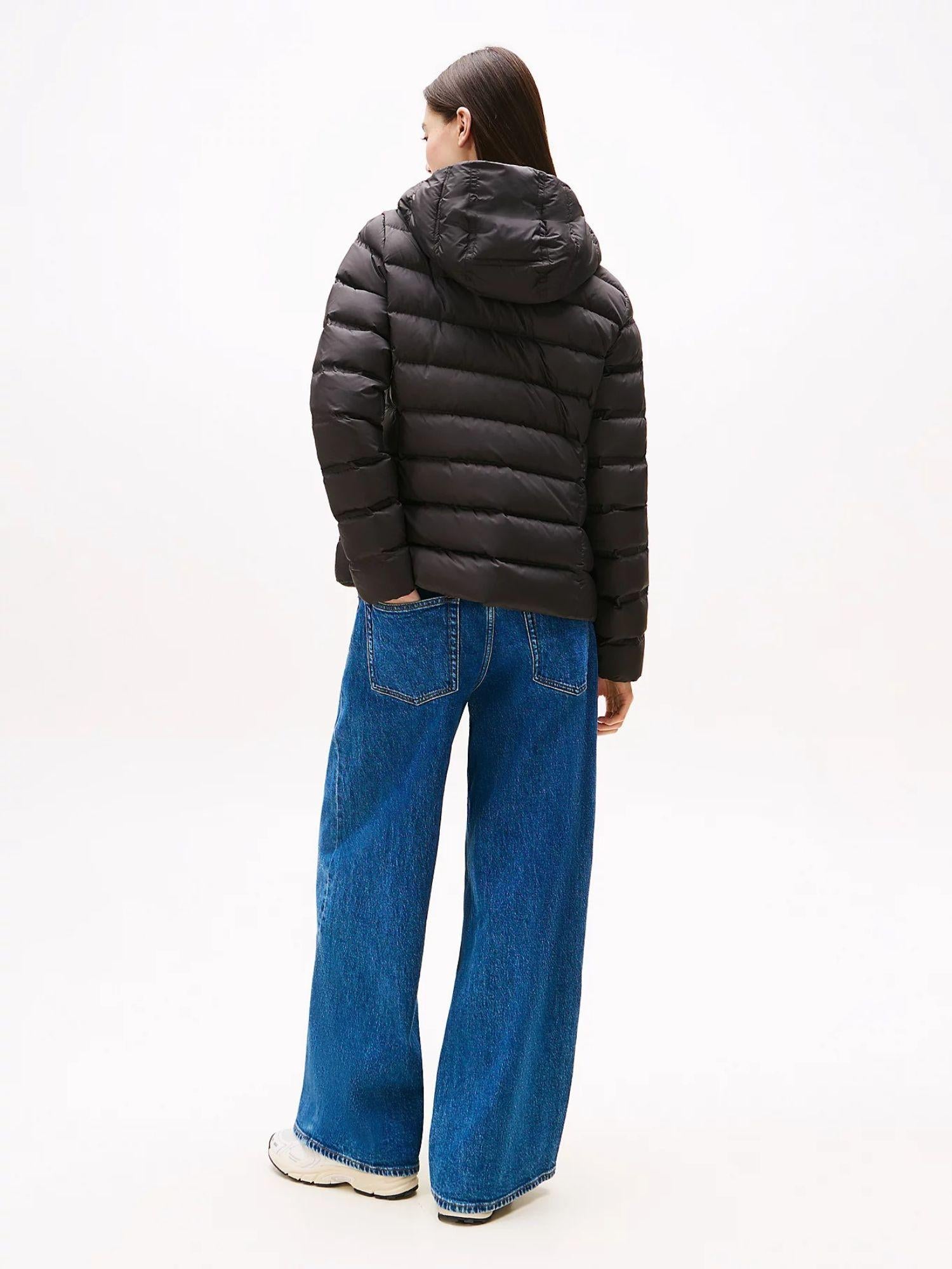 Tommy Hilfiger Piumino con Cappuccio Donna Nero DW0DW21617 BDS TOMMY HILFIGER