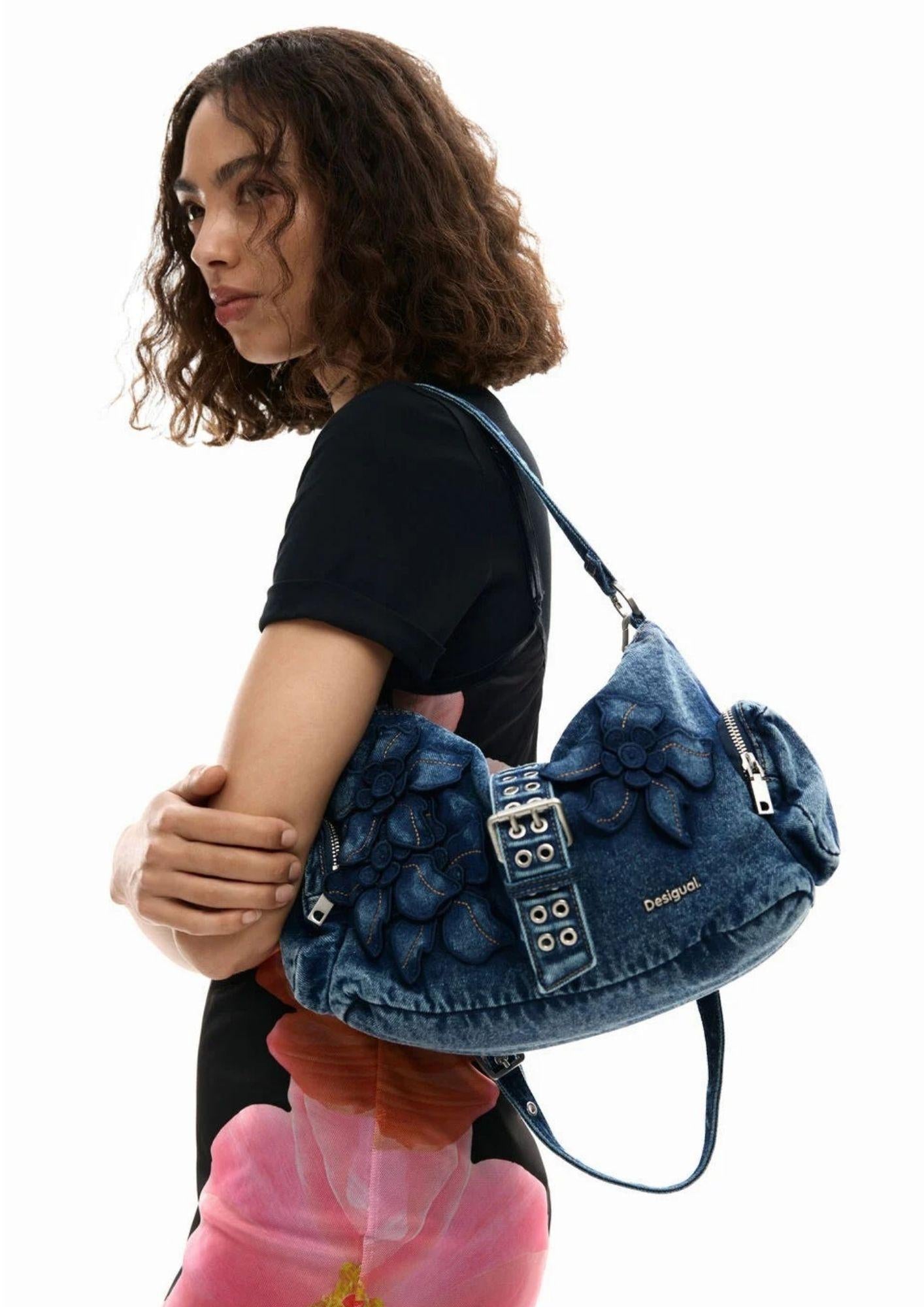 Desigual Borsa Donna Bag Curio Denim Banaba Misto Denim Chiaro Scuro 26SAXD21 5008 DESIGUAL