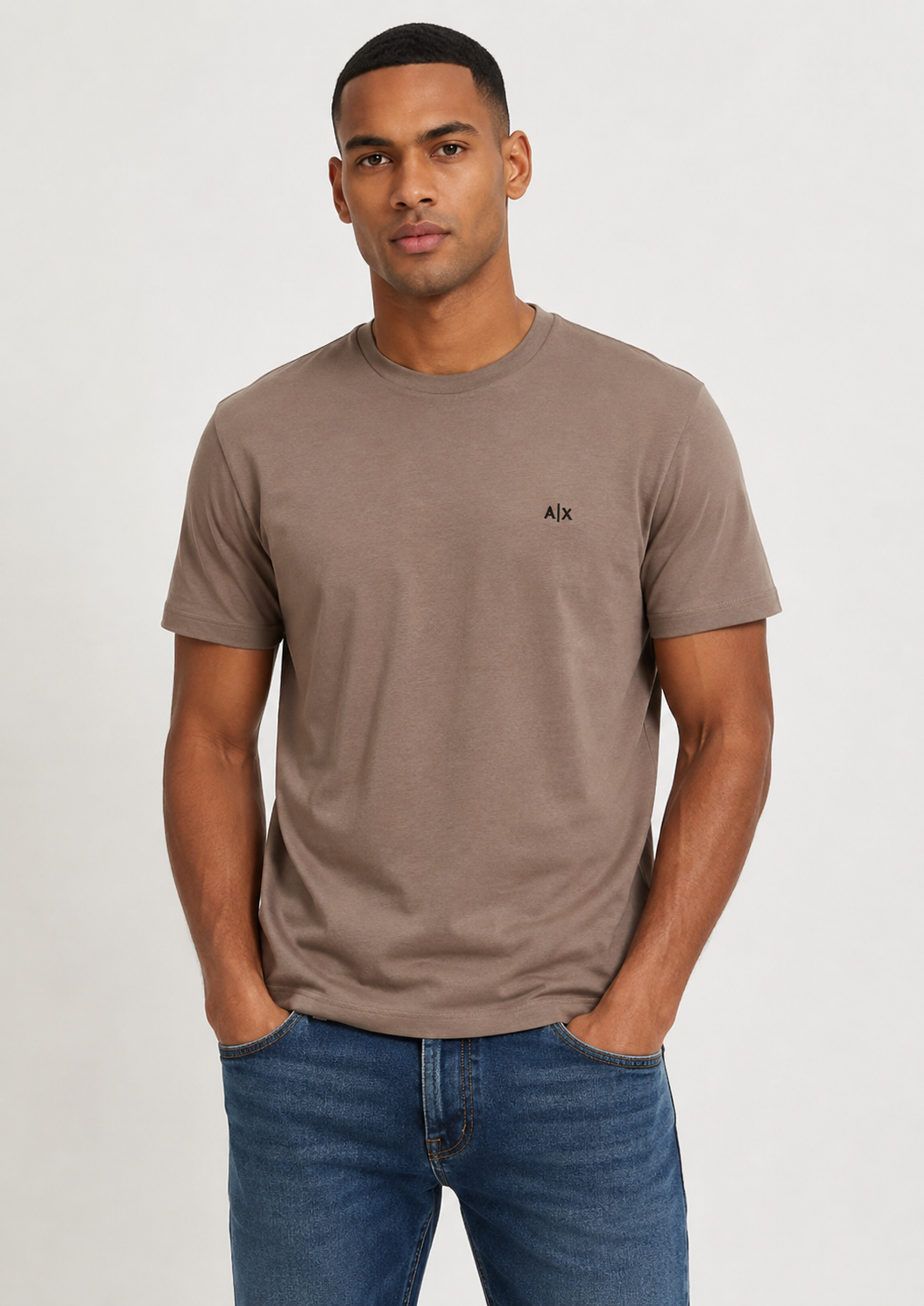 Armani Exchange T-Shirt Uomo Beige XM001568 AF10358 U6107 ARMANI EXCHANGE