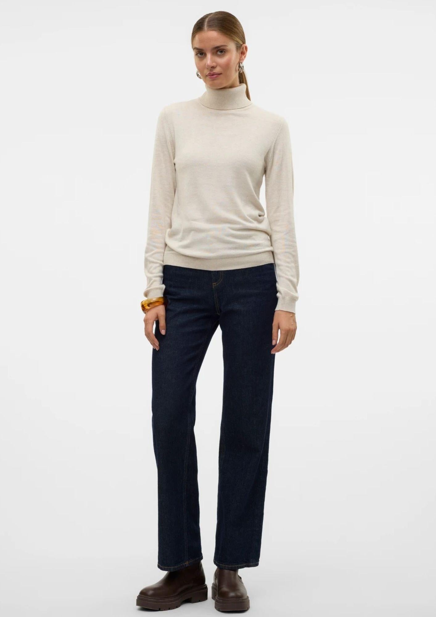 Vero Moda Maglione Donna Iris Beige Chiaro 10320450 Birch W. MELANGE VERO MODA