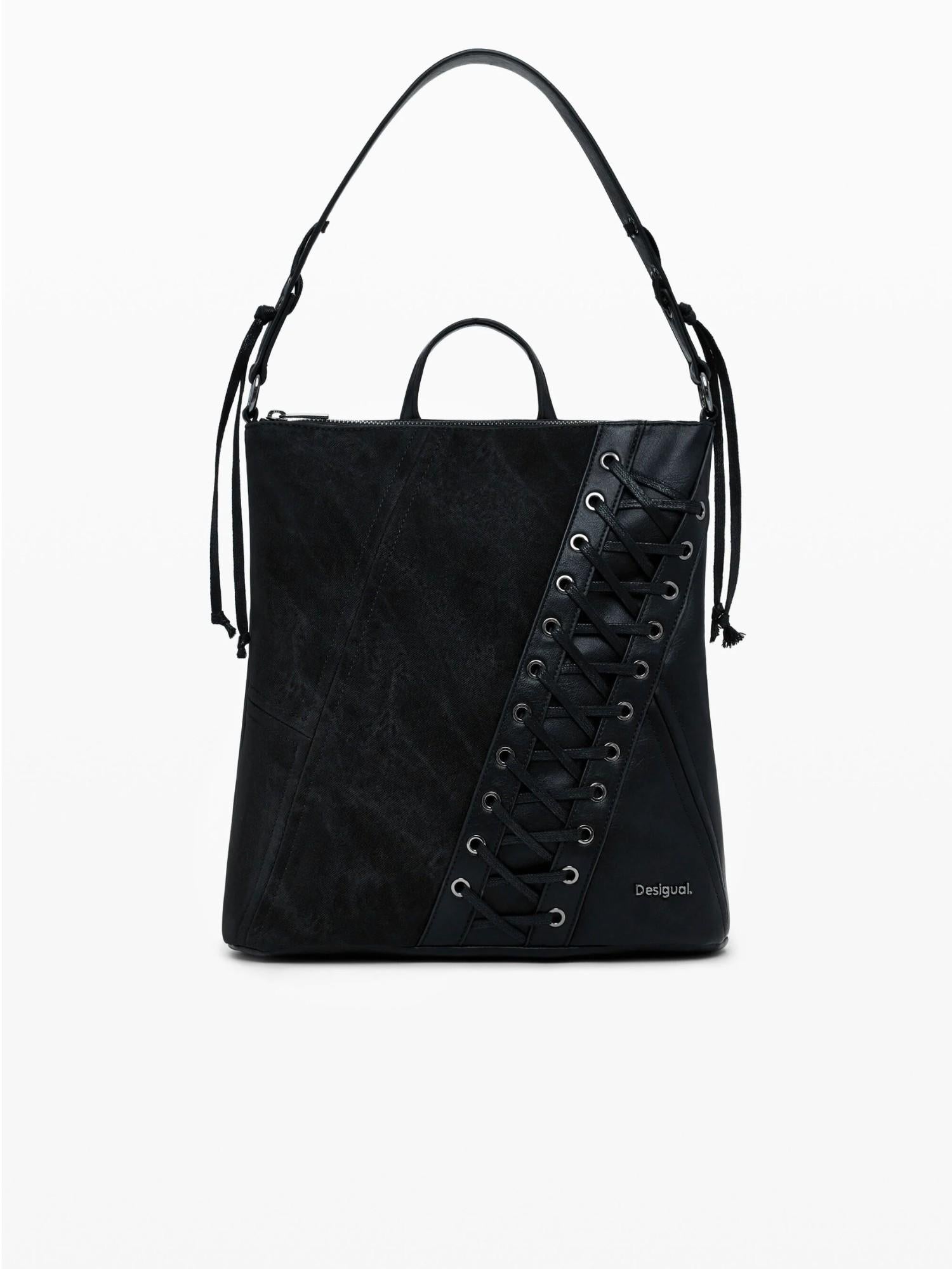 Desigual Zaino effetto pelle corsetto piccolo Donna Nero 25WAKP12 2000 DESIGUAL