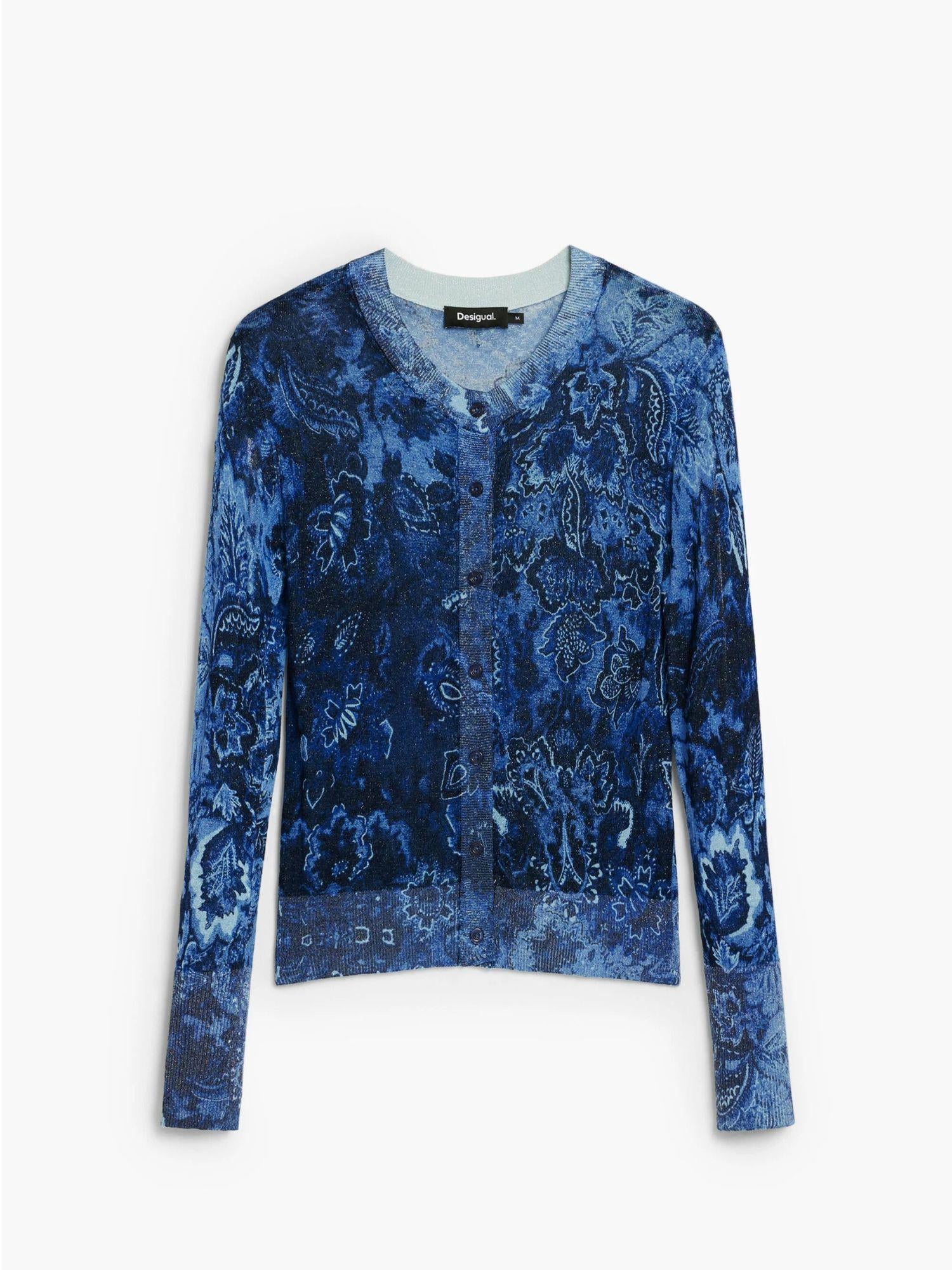 Desigual Maglione con bottoni brillante Donna Blu 25WWJF12 5016 DESIGUAL