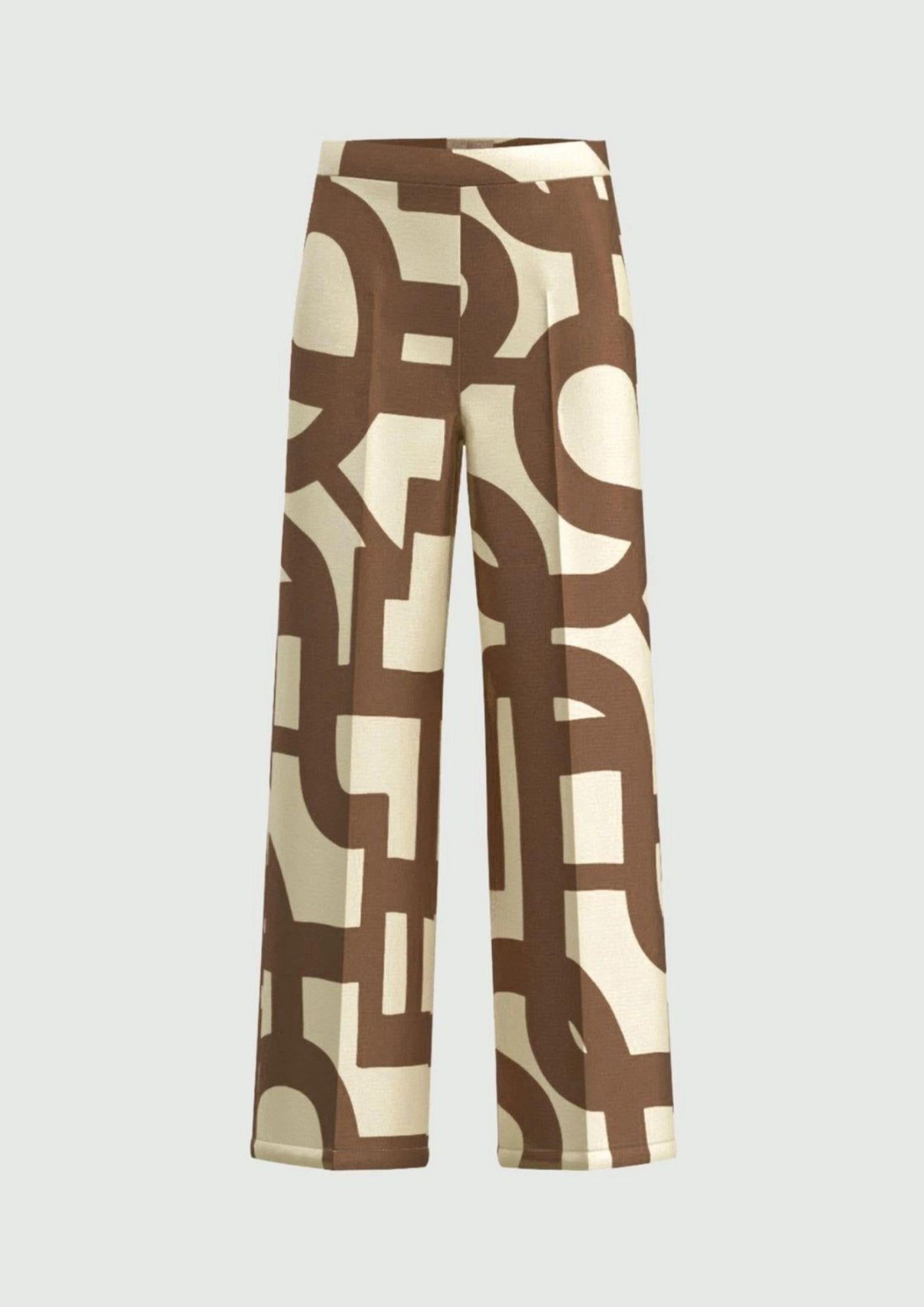 Emme Marella Pantalone Donna Emmalbero Tortora Geometrico 2615131152200 006 EMME MARELLA