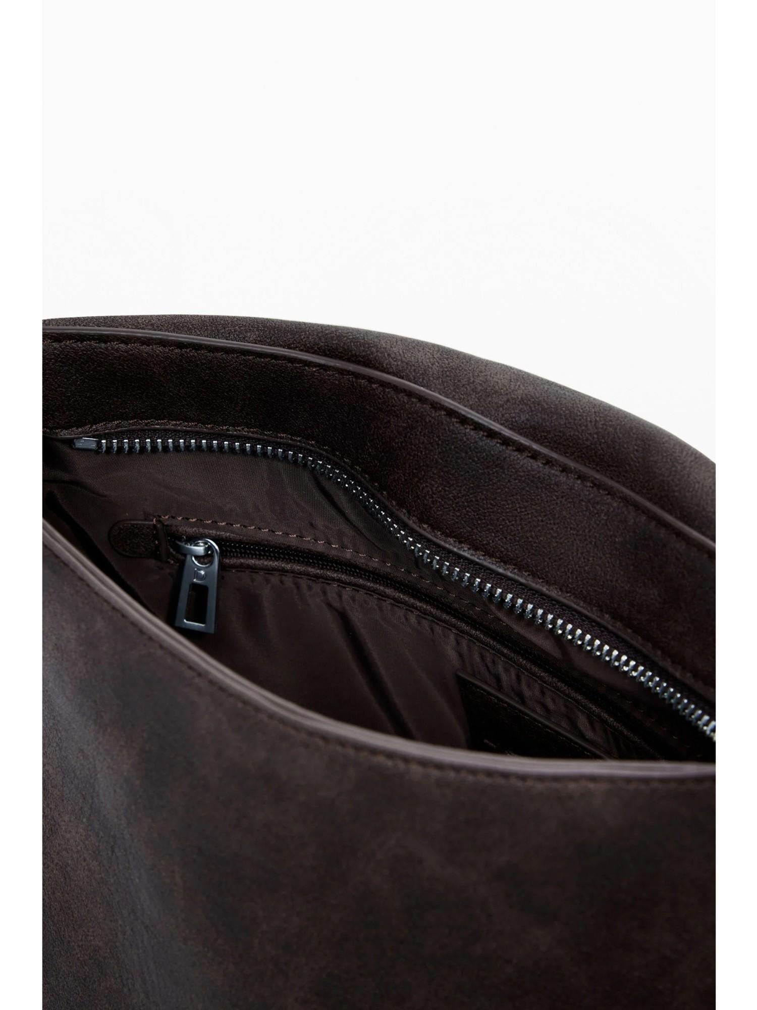 Desigual Borsa effetto pelle con fibbia media Donna Marrone 25WAXP34 6009 DESIGUAL