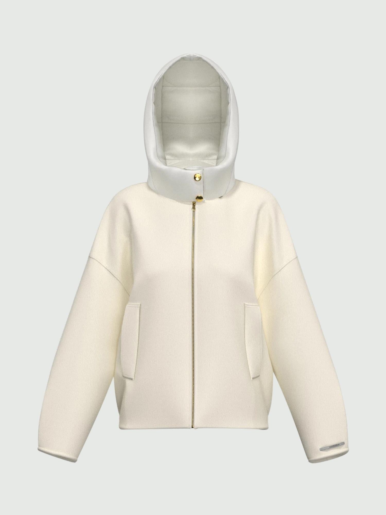 Emme Marella Giacca Bomber con Cappuccio Donna Eritea Panna 2525086021200 001 EMME MARELLA