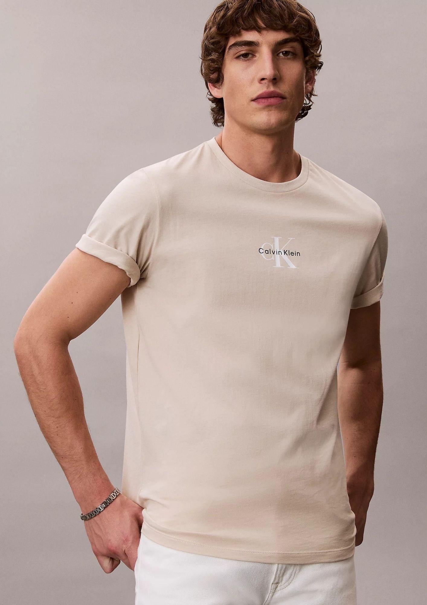 Calvin Klein T-Shirt Uomo Beige LV04RB866G 2JX CALVIN KLEIN