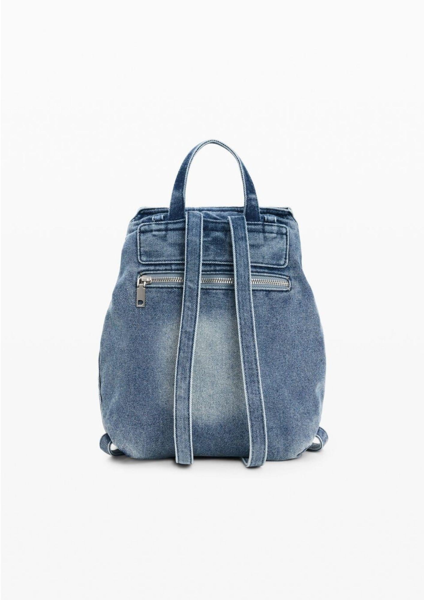 Desigual Zaino Donna Backhalf Logo Denim Luena Mini Denim Chiaro 26SAKD07 5005 DESIGUAL