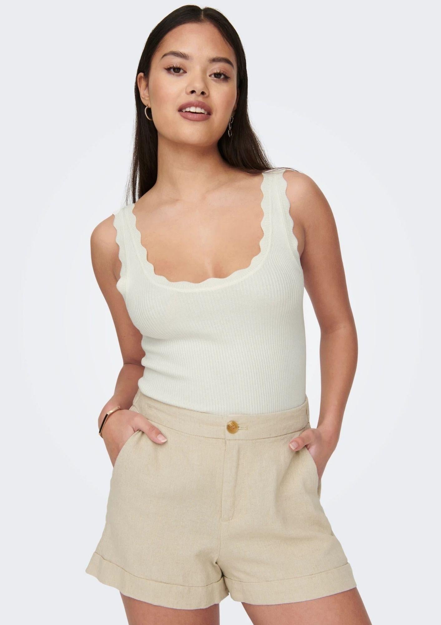 Jacqueline De Yong Top Donna Nanna Bianco 15290585 Cloud Dancer JACQUELINE DE YONG
