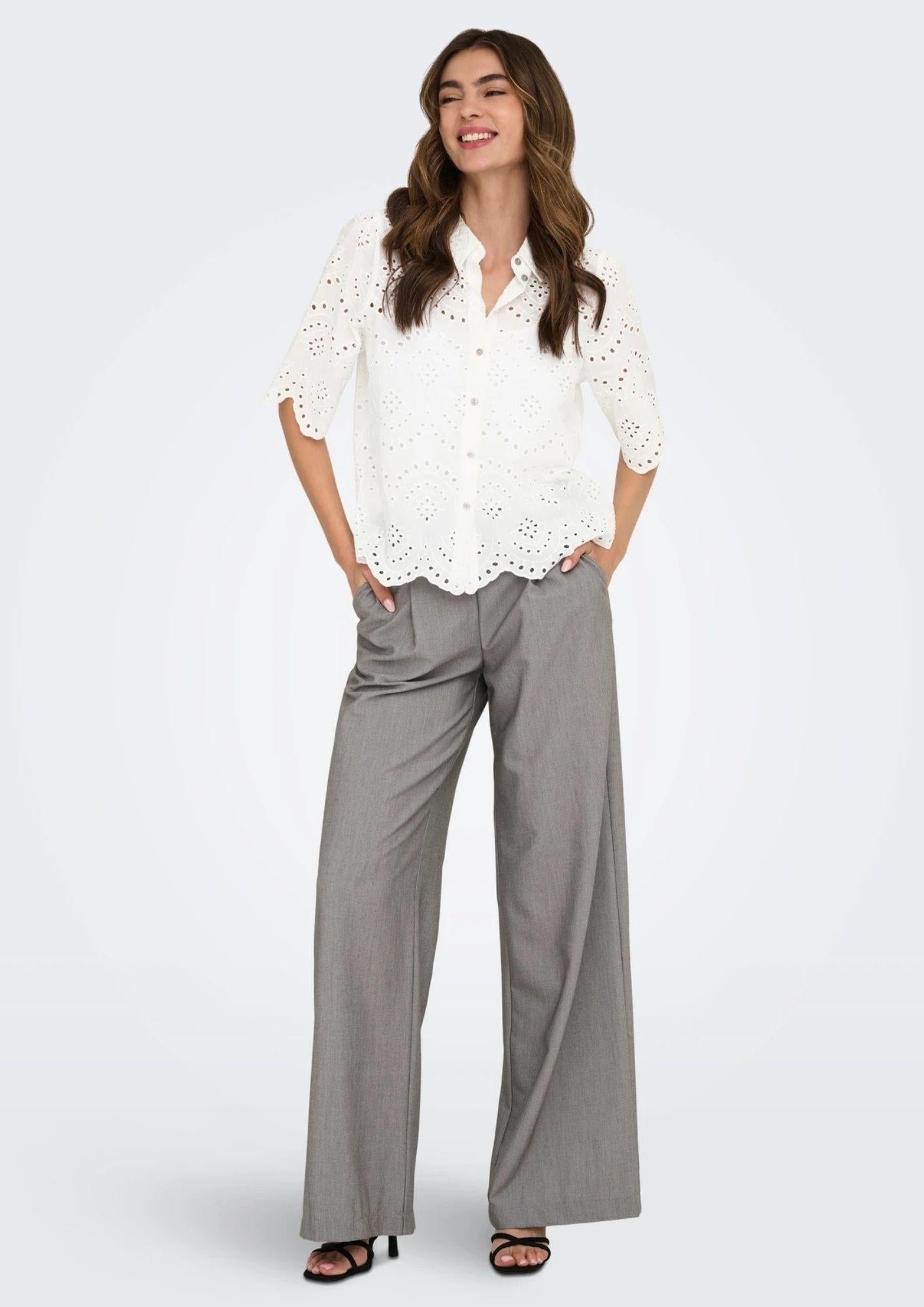 Only Camicia Donna Valais Bianco 15351106 Cloud Dancer ONLY