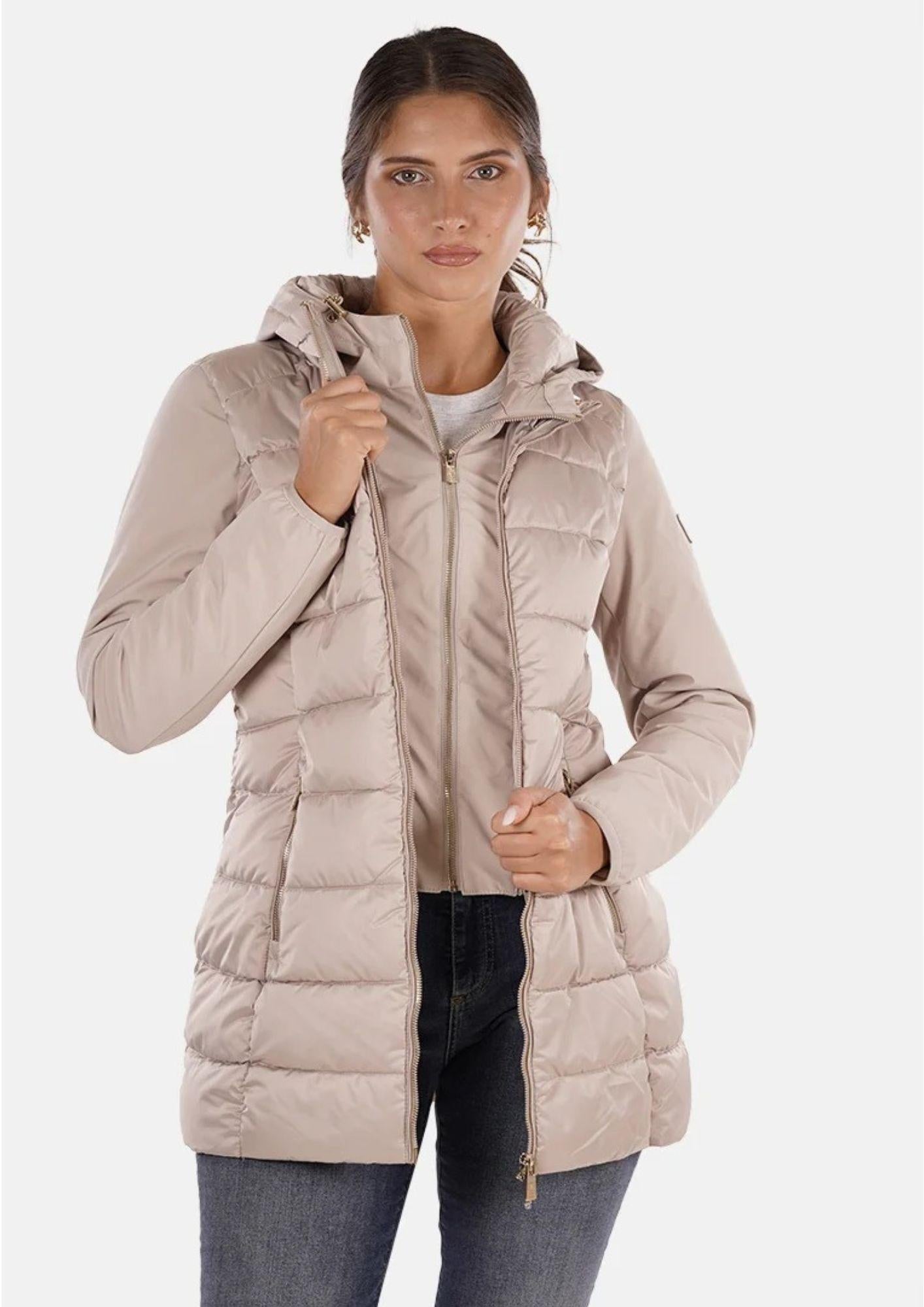 Yes Zee Giacca Lunga Donna Beige O045 M800 0222 YES ZEE