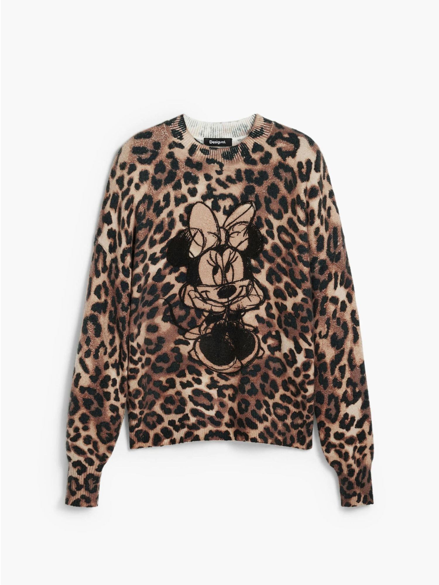 Desigual Maglione Minnie animalier Donna Marrone 25WWJF43 6001 DESIGUAL