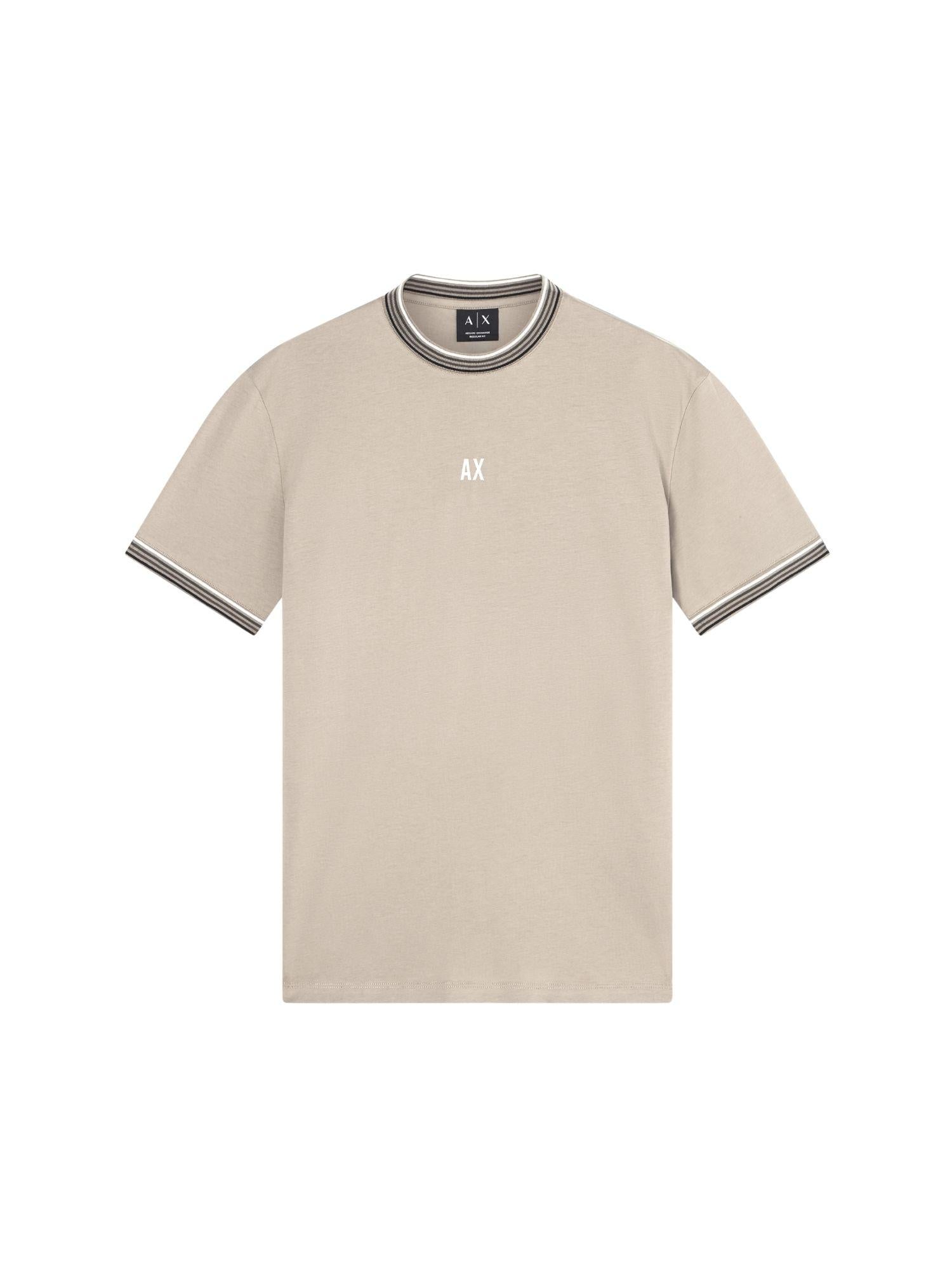 Armani Exchange T-Shirt Uomo Beige Regular Fit in Jersey di Cotone Classico XM002451 AF10356 U6229 ARMANI EXCHANGE
