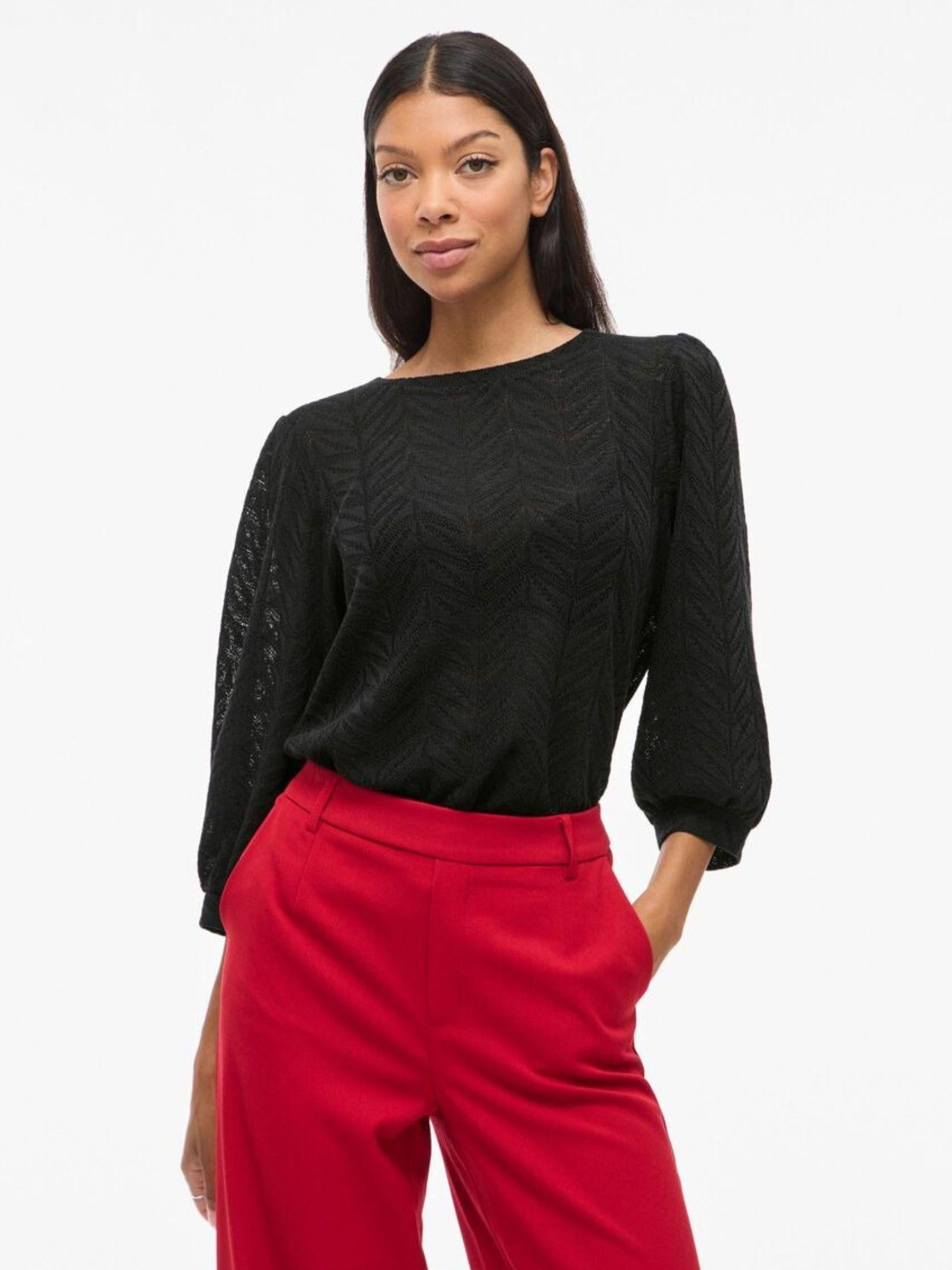 Vila Top Donna Obera Nero 14108556 Black VILA