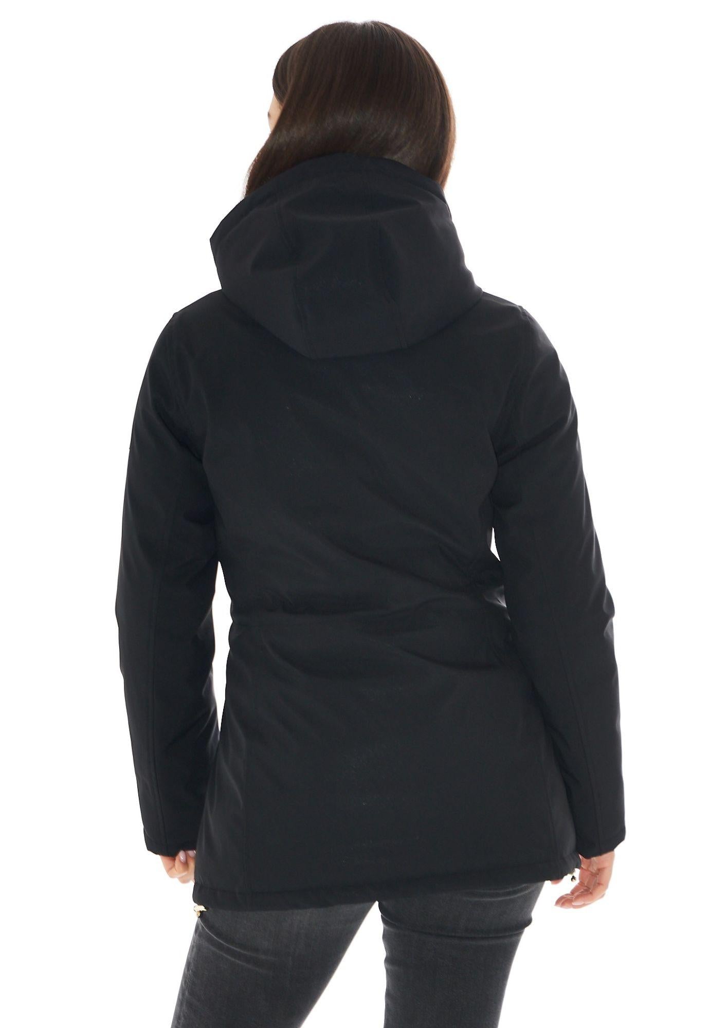 Yes Zee Cappotto Softshell con Cappuccio e Coulisse Donna Nero O088 M200 0801 YES ZEE
