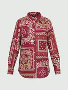 Emme Marella Camicia in twill di viscosa stampata Brunico Donna Bordeaux 2525116034200 003 EMME MARELLA