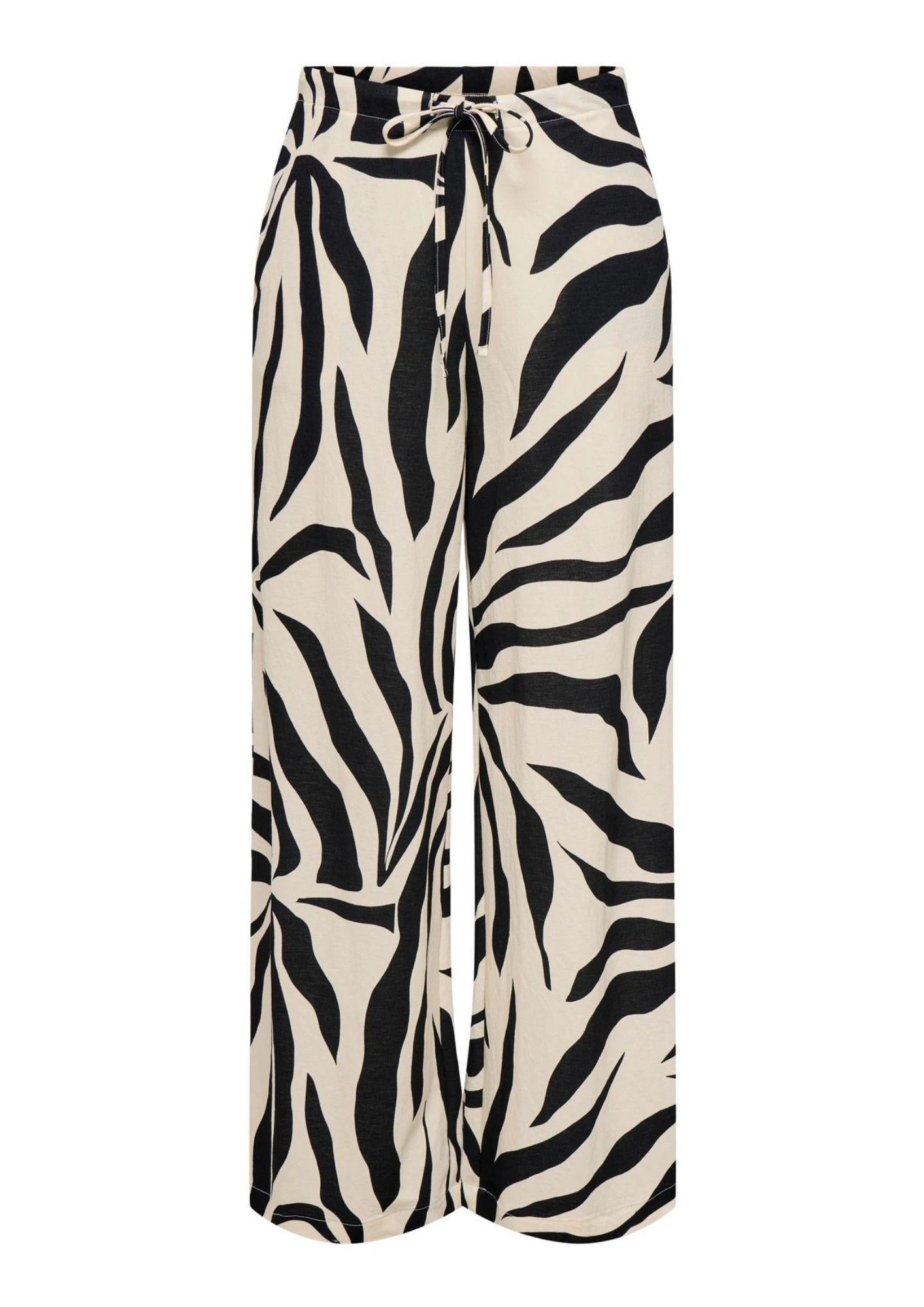 Only Pantalone Donna Sakura Bianco e Nero 15366882 Black FLOWER ONLY