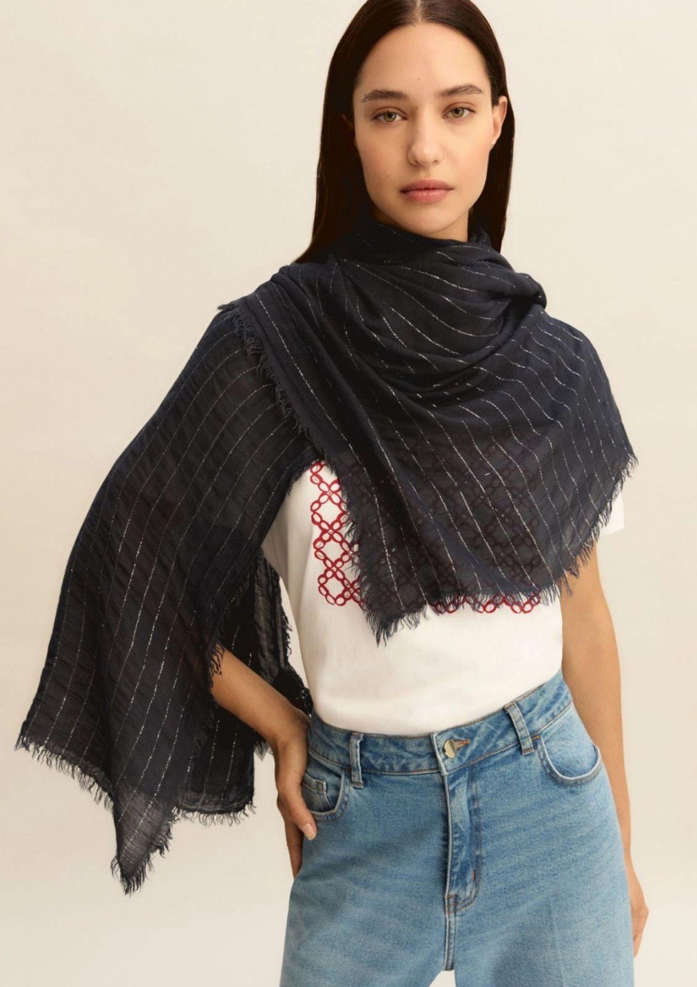 Emme Marella Stola Donna Emmgiallo Blu Navy 2615541011200 004 EMME MARELLA