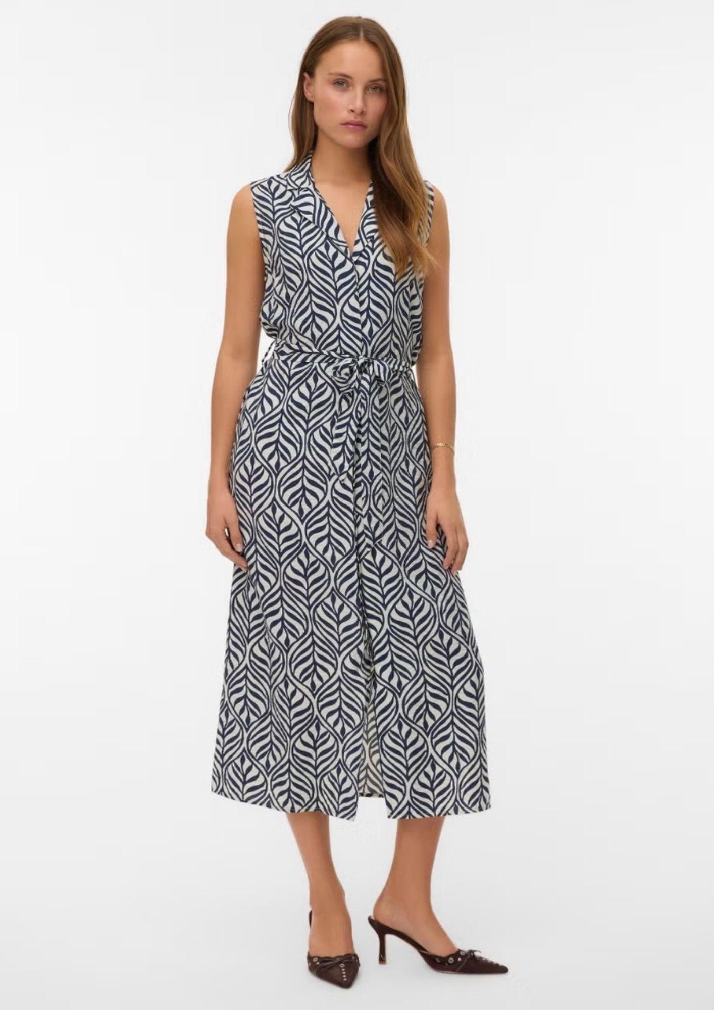 Vero Moda Vestito Donna Josie Bianco e Blu 10341594 Birch Navy blazer bonnie VERO MODA