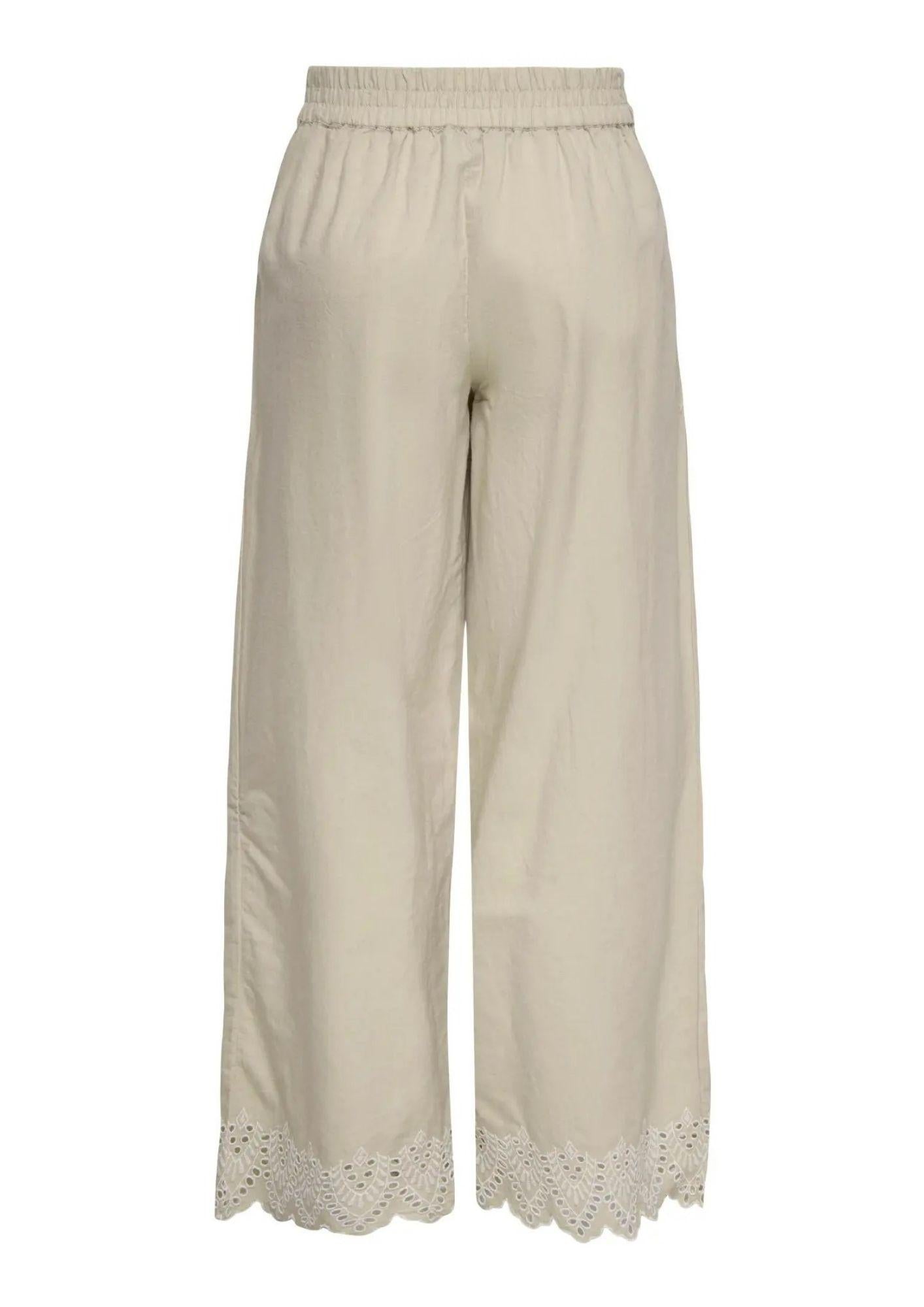 Only Pantalone Donna Paula Grigio Oliva 15343184 Olive Gray BRIGHT WHITE EMB. ONLY