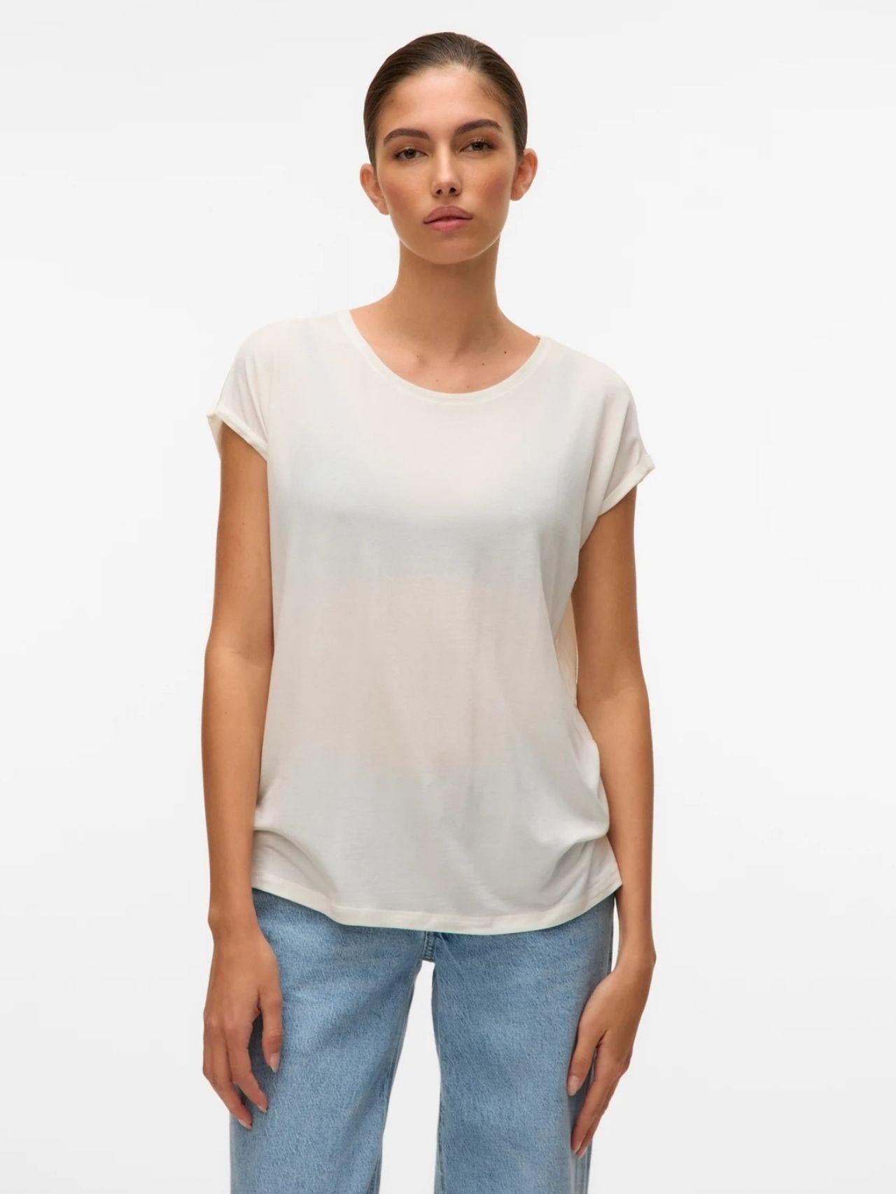 Vero Moda T-Shirt Donna Ava Bianca 10284468 Snow White VERO MODA