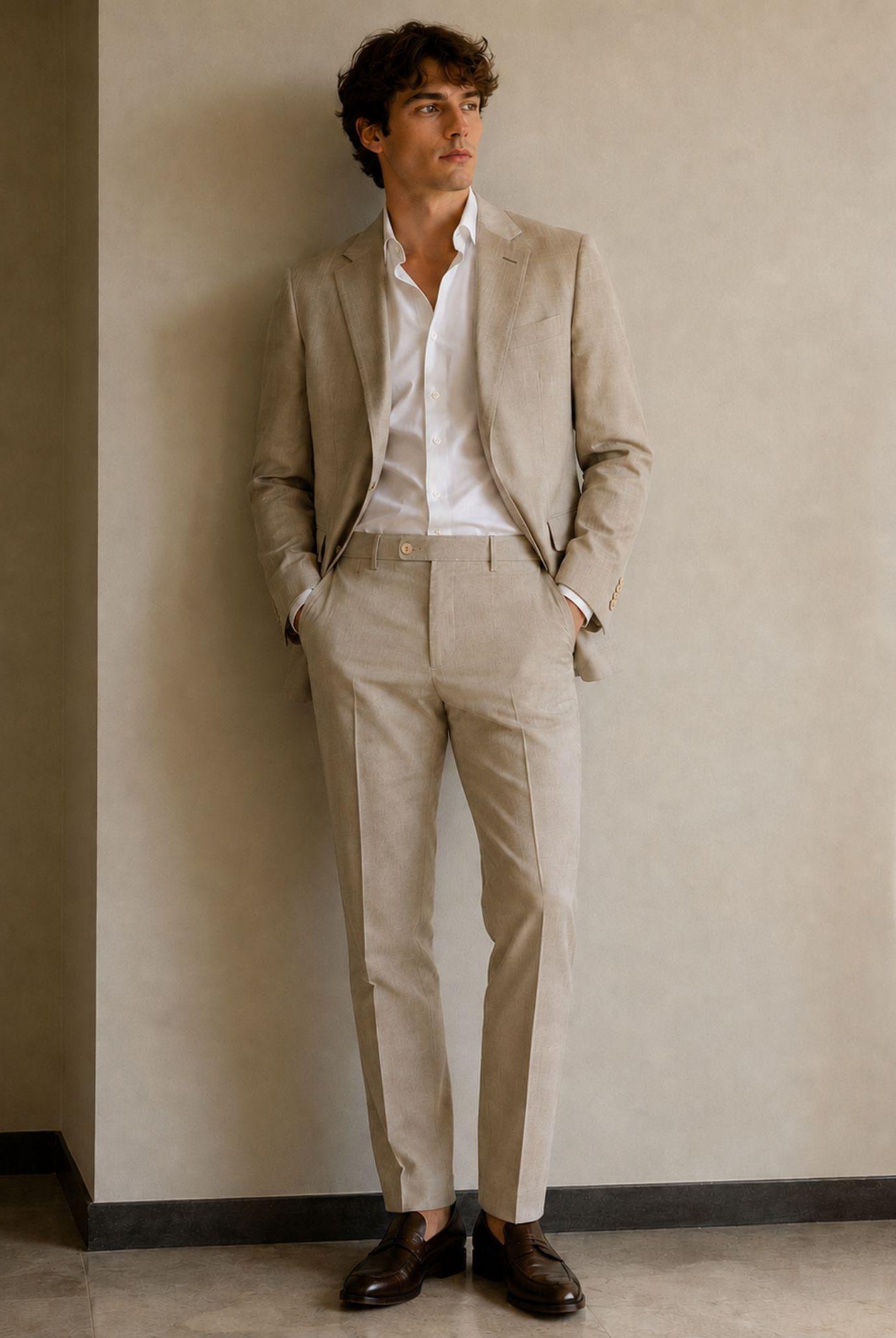 Sergio Cipriani Abito Uomo Grisaglia Beige GT-10132 BEIGE SERGIO CIPRIANI