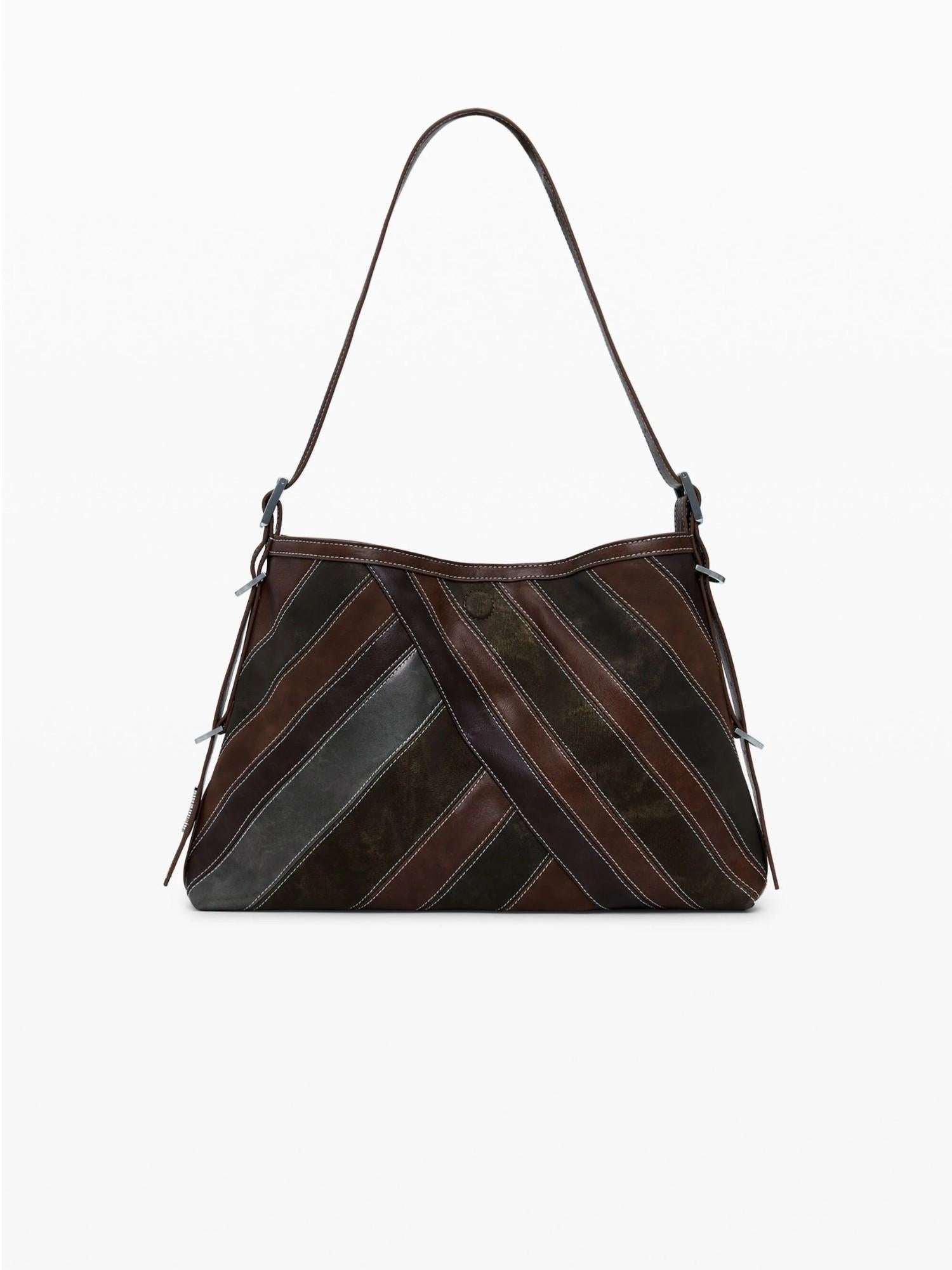 Desigual Borsa a spalla media con cuciture Donna Marrone 25WAXPAB 6075 DESIGUAL