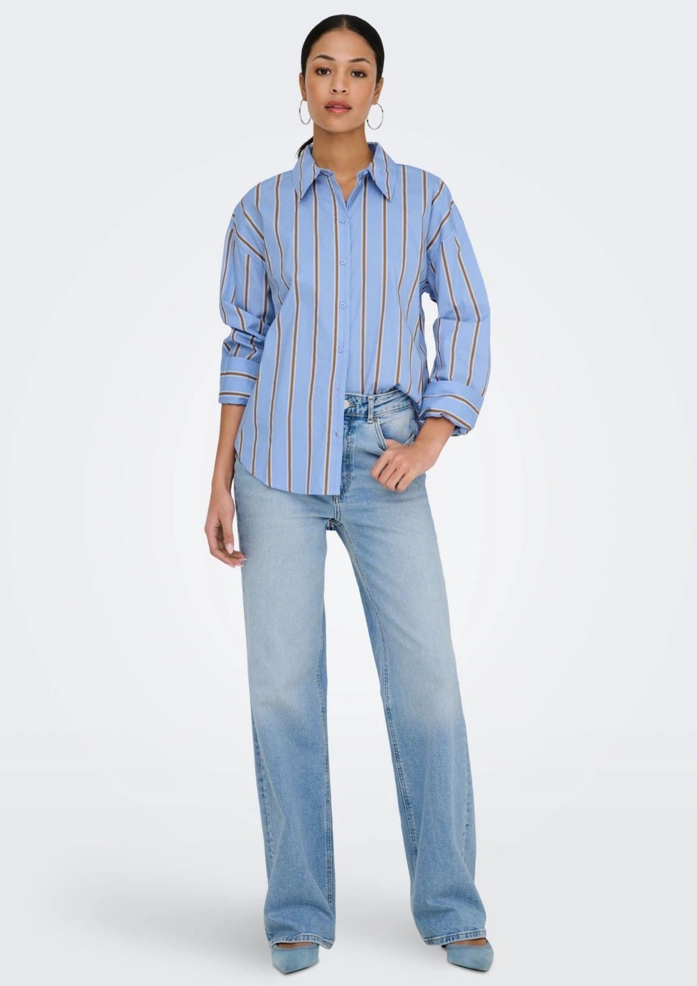 Jacqueline De Yong Camicia Donna Serena Blu a Righe 15380444 Bel Air Blue JACQUELINE DE YONG