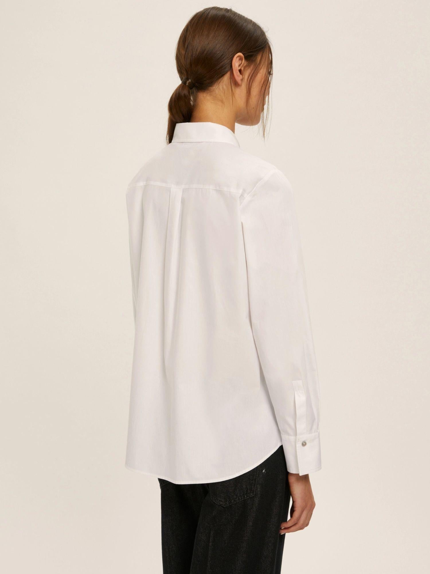 Emme Marella Camicia in popeline con dettagli di perle e strass Donna Valda Bianco 2525116044200 003 EMME MARELLA